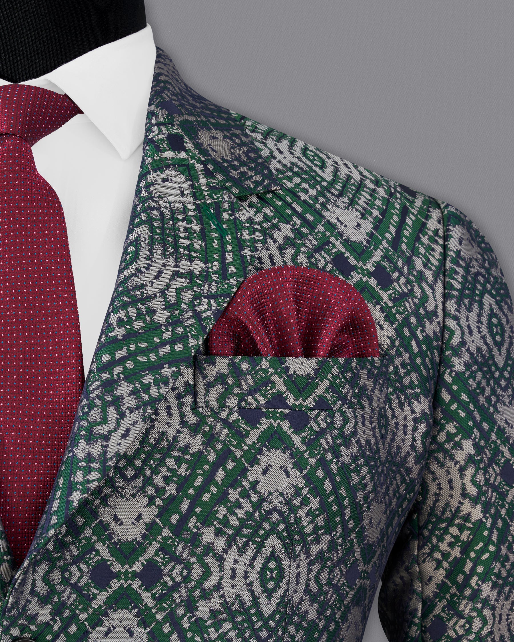 Myrtle Green with Chateau Gray Tie Dye Jacquard Textured Designer Blazer BL2189-SB-36, BL2189-SB-38, BL2189-SB-40, BL2189-SB-42, BL2189-SB-44, BL2189-SB-46, BL2189-SB-48, BL2189-SB-50, BL2189-SB-52, BL2189-SB-54, BL2189-SB-56, BL2189-SB-58, BL2189-SB-60