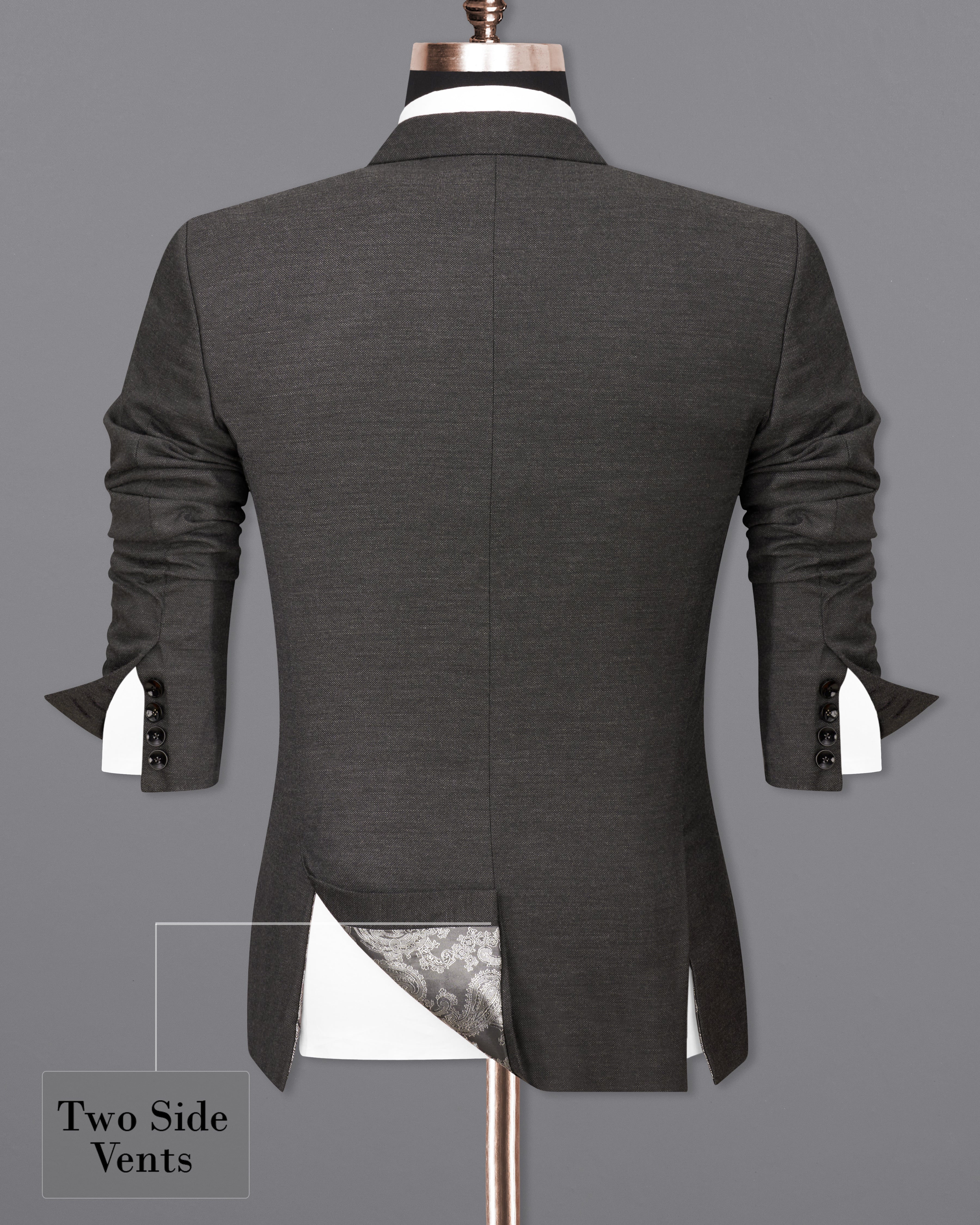 Iridium Gray Wool Rich Single Breasted Blazer