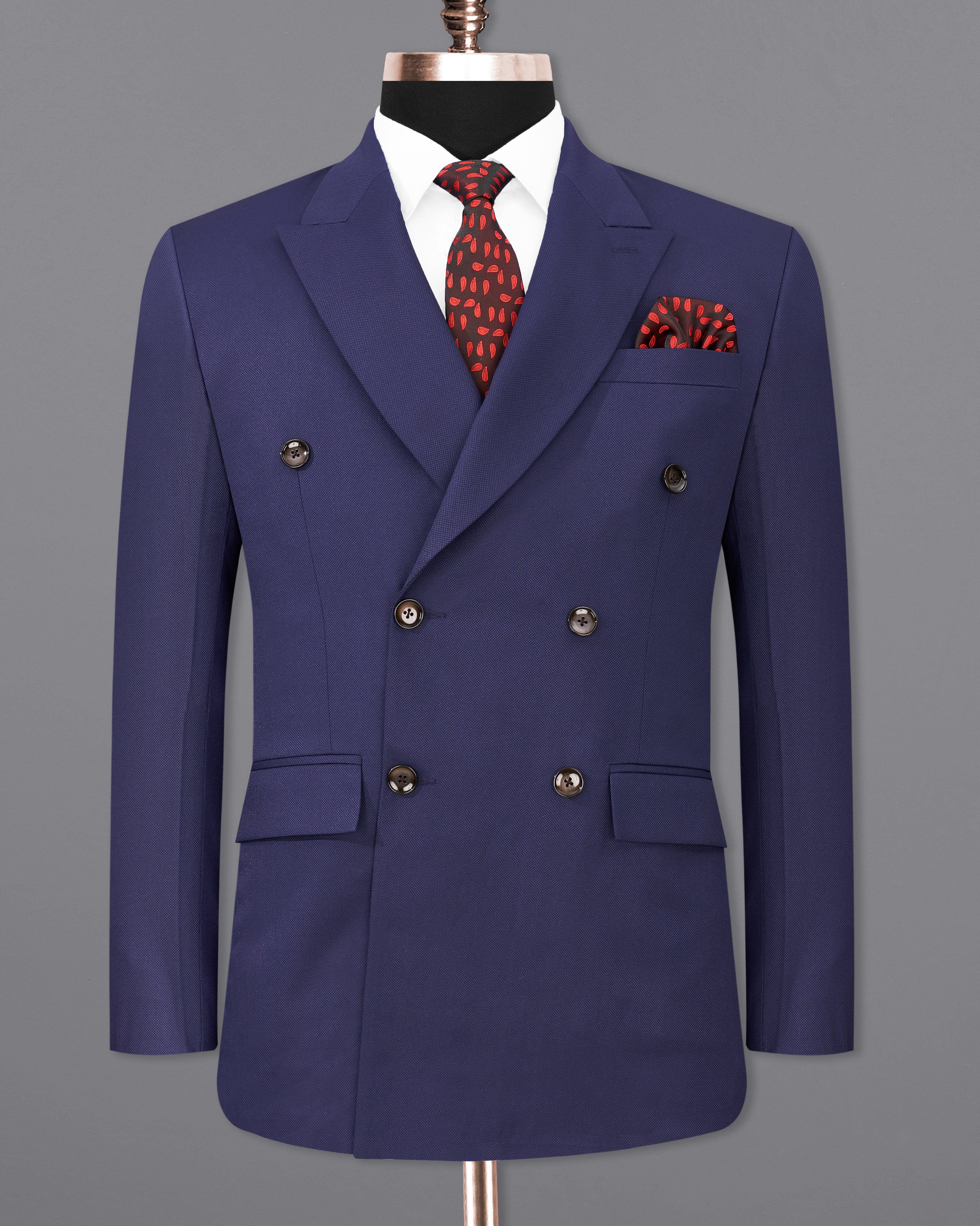 Ebony Clay Navy Blue Double Breasted Blazer