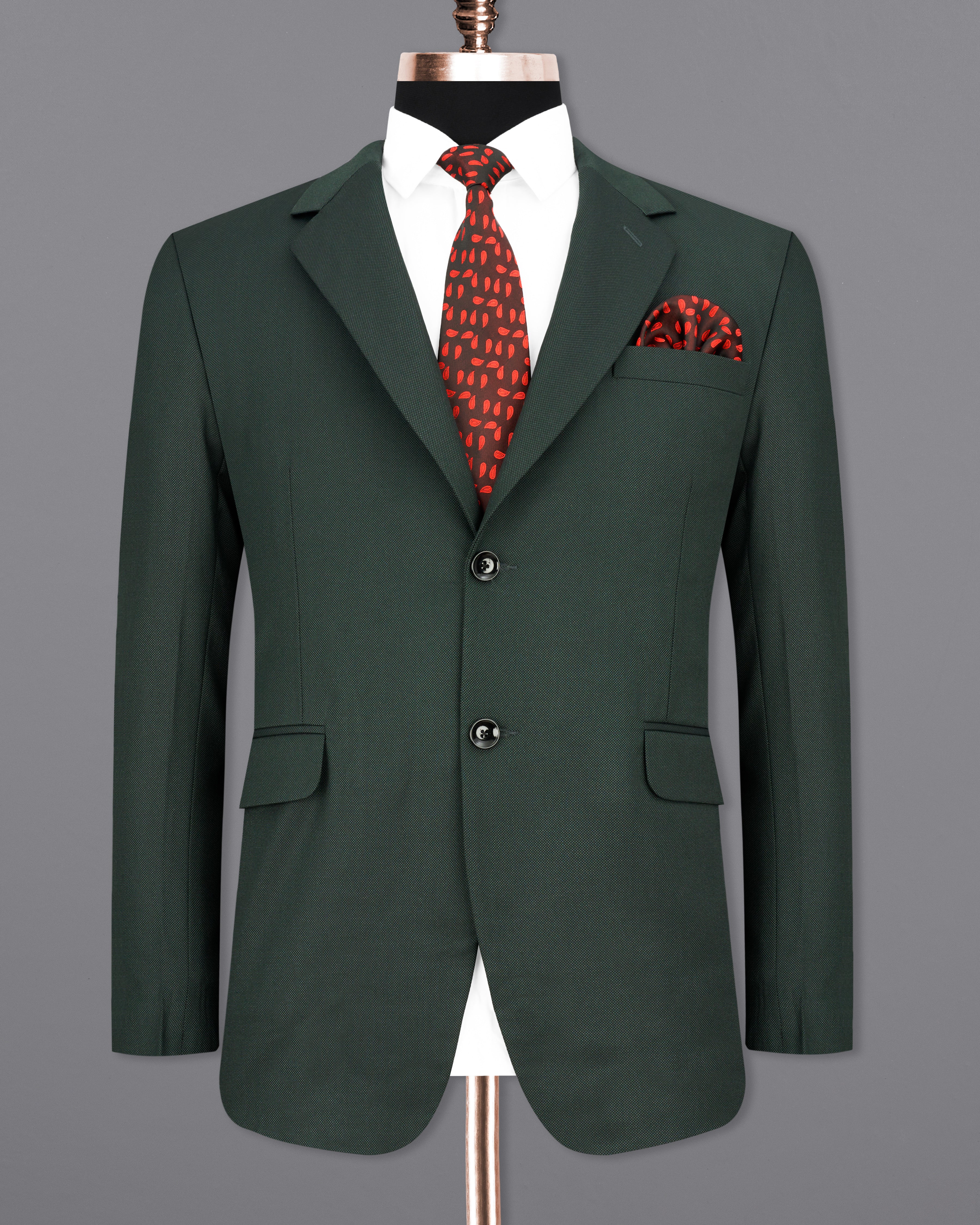 Heavy Metal Dark Green Single Breasted Blazer