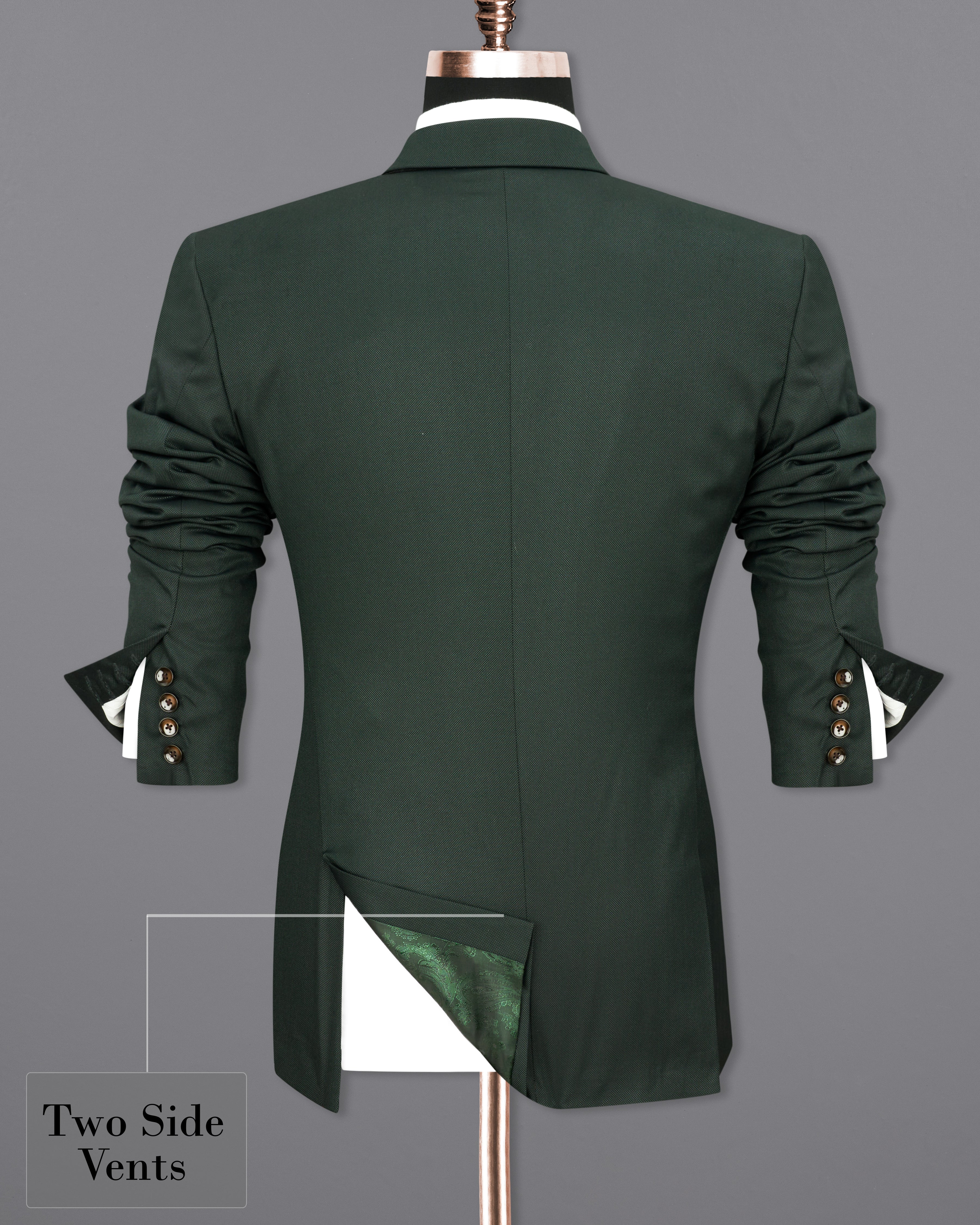 Heavy Metal Dark Green Single Breasted Blazer