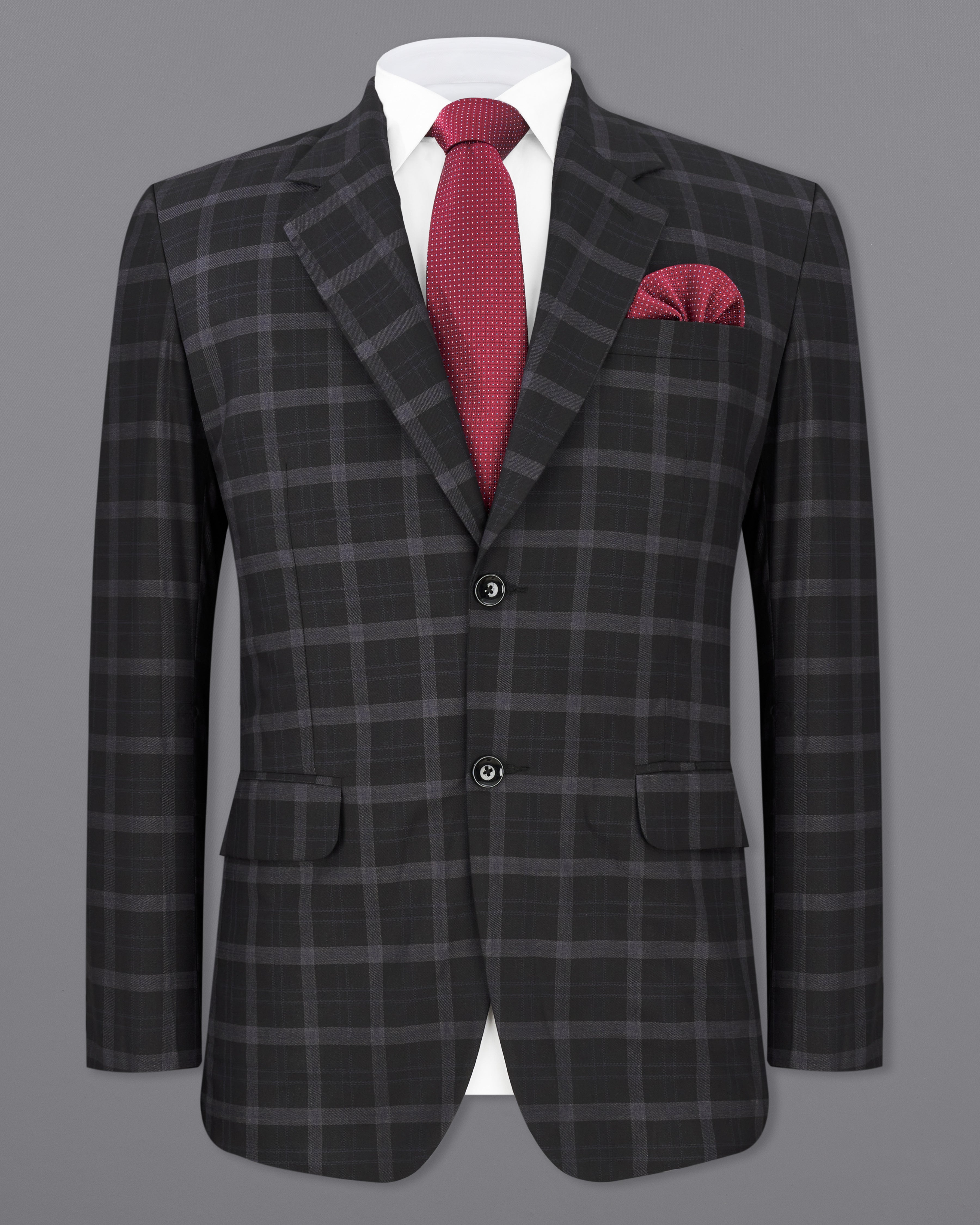 Bleached Cedar Black Plaid Single Breasted Blazer BL2294-SB-36, BL2294-SB-38, BL2294-SB-40, BL2294-SB-42, BL2294-SB-44, BL2294-SB-46, BL2294-SB-48, BL2294-SB-50, BL2294-SB-52, BL2294-SB-54, BL2294-SB-56, BL2294-SB-58, BL2294-SB-60