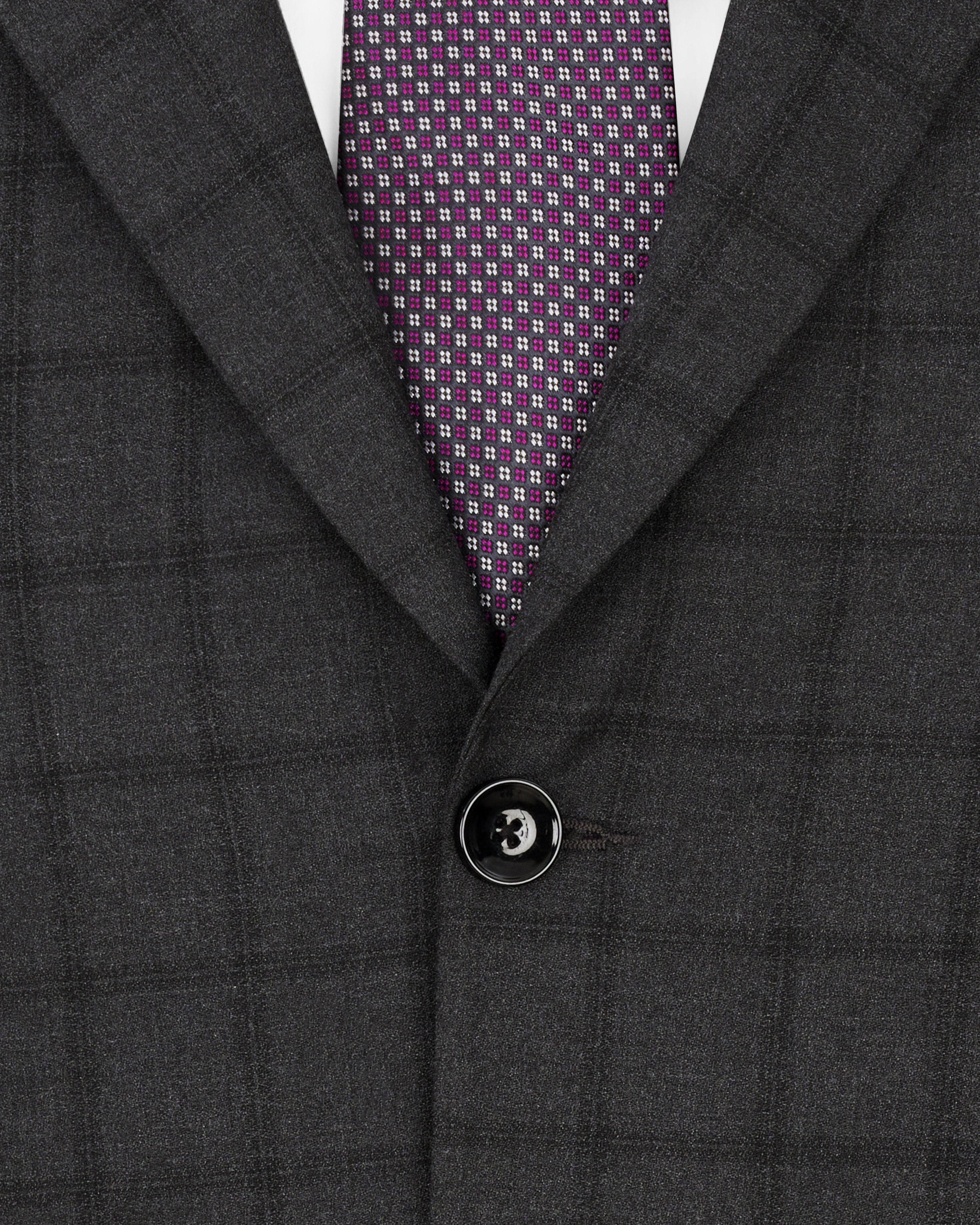 Baltic Black Windowpane Single Breasted Blazer BL2311-SB-36, BL2311-SB-38, BL2311-SB-40, BL2311-SB-42, BL2311-SB-44, BL2311-SB-46, BL2311-SB-48, BL2311-SB-50, BL2311-SB-52, BL2311-SB-54, BL2311-SB-56, BL2311-SB-58, BL2311-SB-60