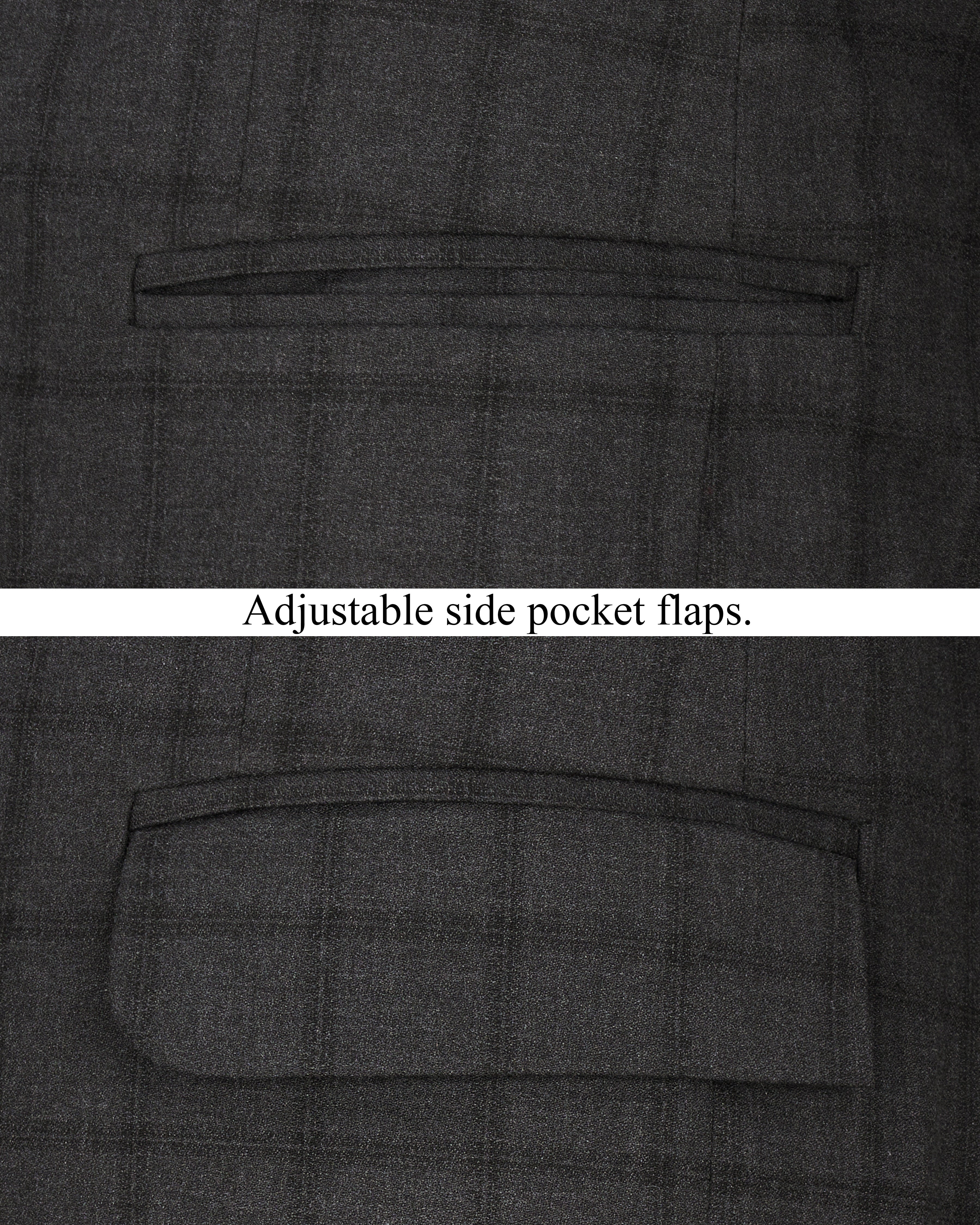 Baltic Black Windowpane Single Breasted Blazer BL2311-SB-36, BL2311-SB-38, BL2311-SB-40, BL2311-SB-42, BL2311-SB-44, BL2311-SB-46, BL2311-SB-48, BL2311-SB-50, BL2311-SB-52, BL2311-SB-54, BL2311-SB-56, BL2311-SB-58, BL2311-SB-60