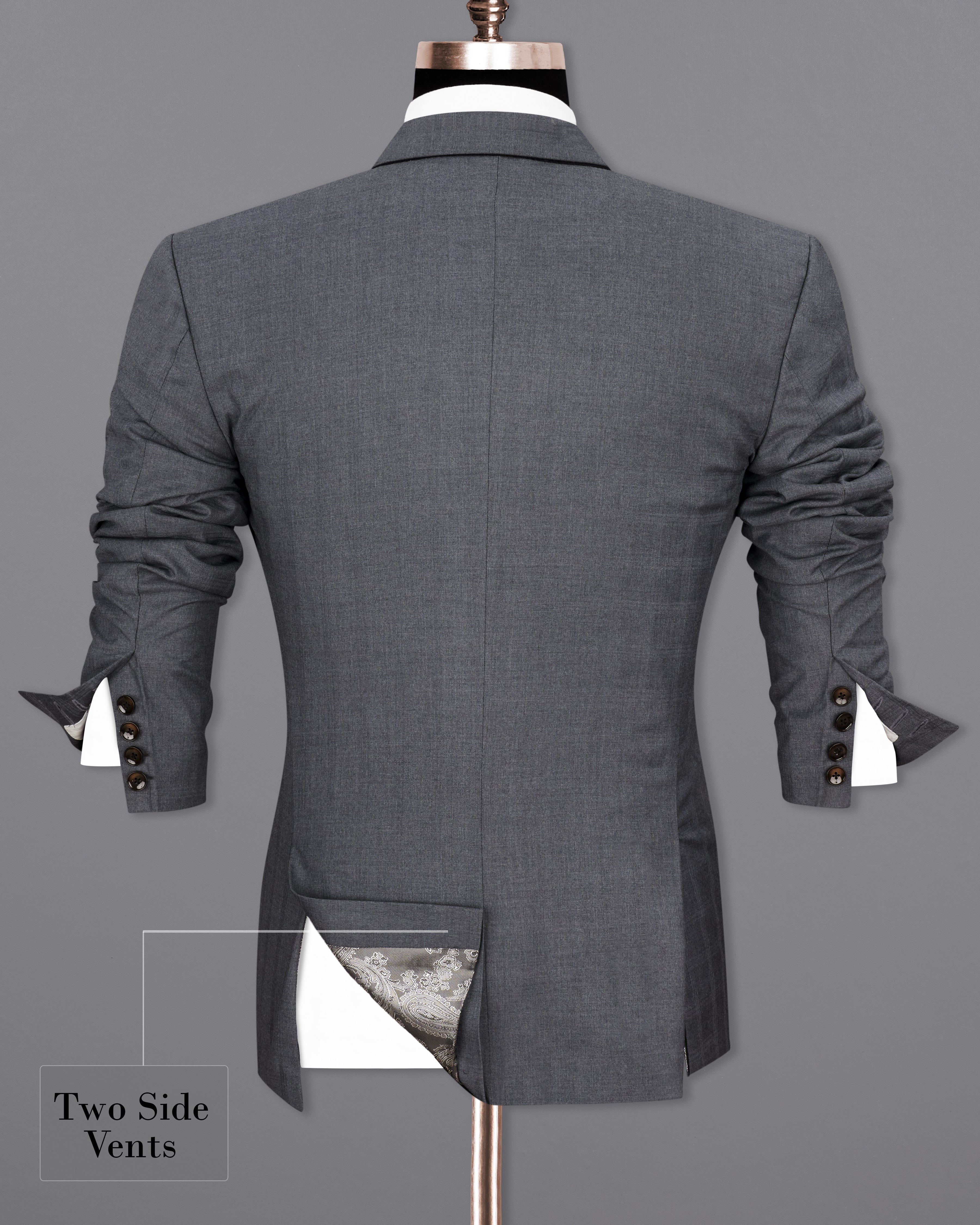 Wenge Gray Double Breasted Blazer BL2327-DB-36, BL2327-DB-38, BL2327-DB-40, BL2327-DB-42, BL2327-DB-44, BL2327-DB-46, BL2327-DB-48, BL2327-DB-50, BL2327-DB-52, BL2327-DB-54, BL2327-DB-56, BL2327-DB-58, BL2327-DB-60