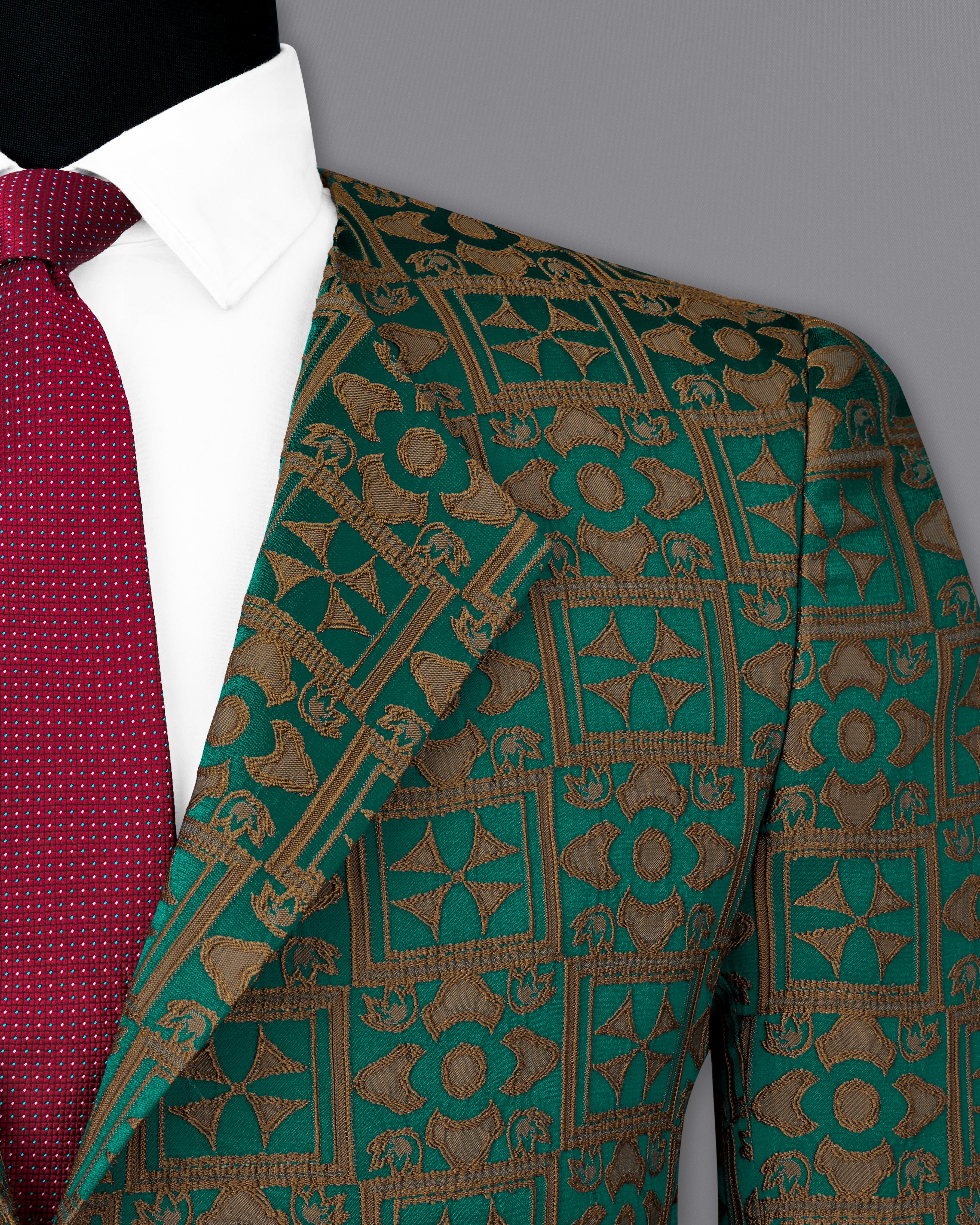 Everglade Green with Millbrook Brown Embroidered Blazer BL2355-SB-36, BL2355-SB-38, BL2355-SB-40, BL2355-SB-42, BL2355-SB-44, BL2355-SB-46, BL2355-SB-48, BL2355-SB-50, BL2355-SB-52, BL2355-SB-54, BL2355-SB-56, BL2355-SB-58, BL2355-SB-60