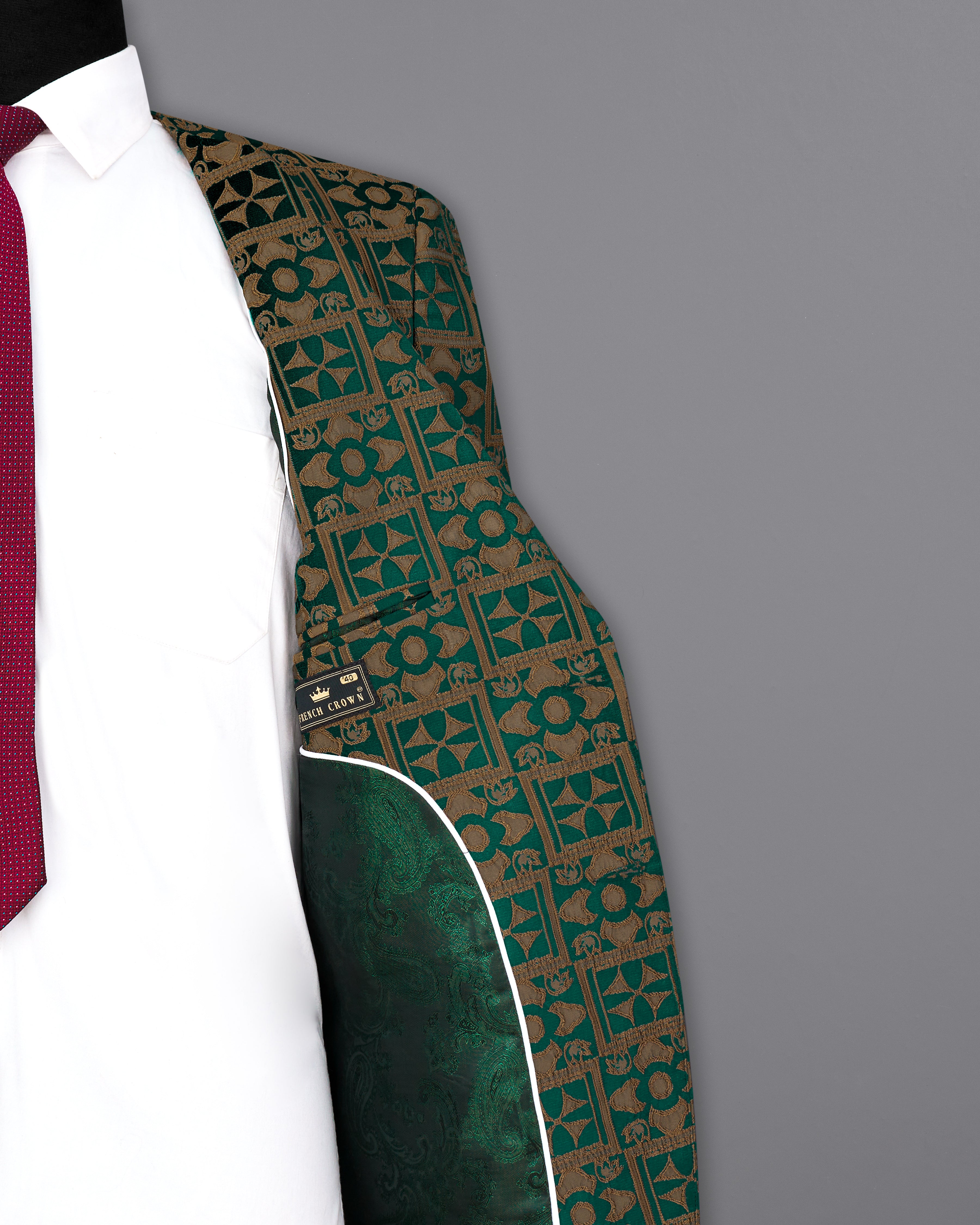 Everglade Green with Millbrook Brown Embroidered Blazer BL2355-SB-36, BL2355-SB-38, BL2355-SB-40, BL2355-SB-42, BL2355-SB-44, BL2355-SB-46, BL2355-SB-48, BL2355-SB-50, BL2355-SB-52, BL2355-SB-54, BL2355-SB-56, BL2355-SB-58, BL2355-SB-60