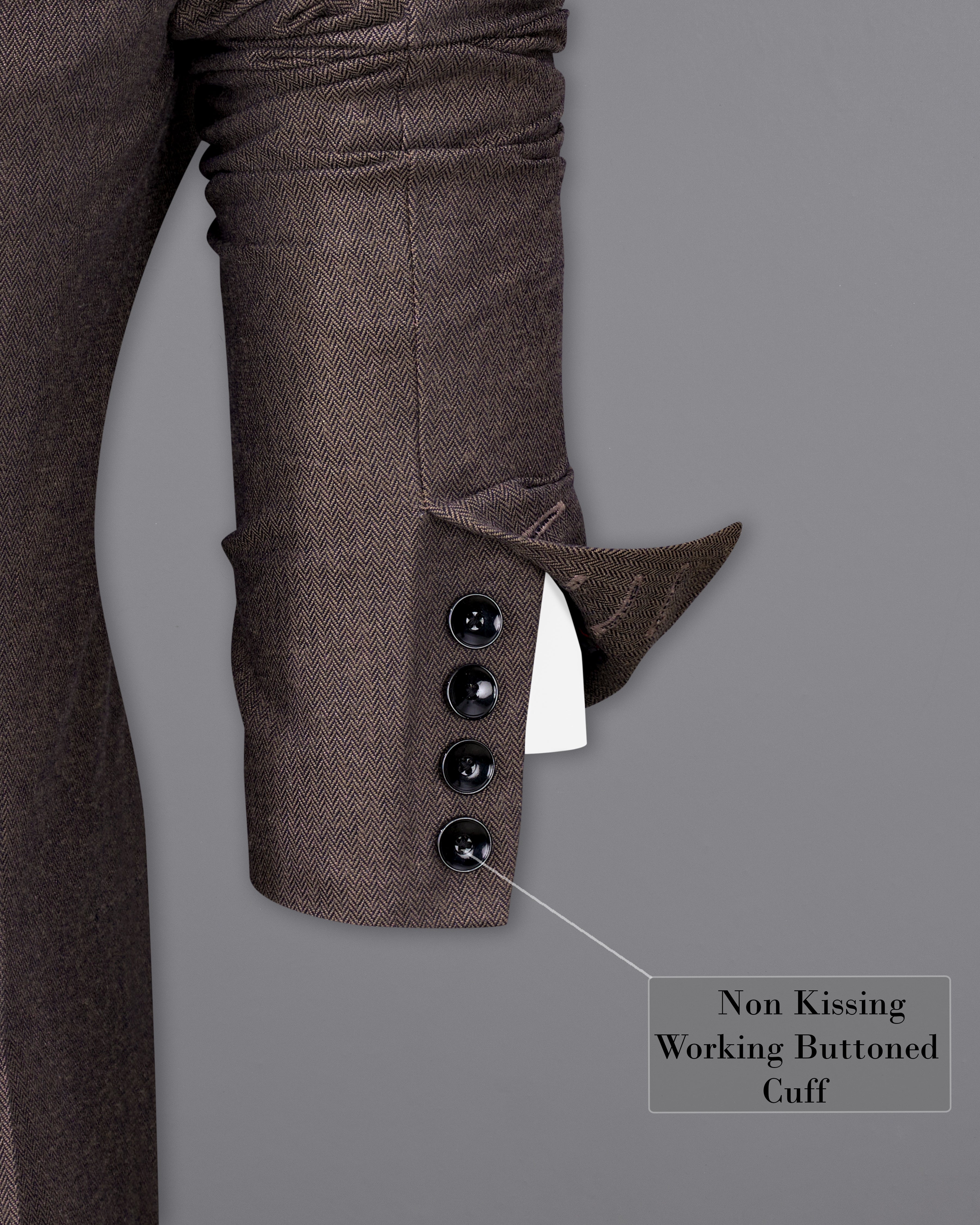 Iridium Brown Premium Cotton Designer Blazer with Functional Belt Fastening