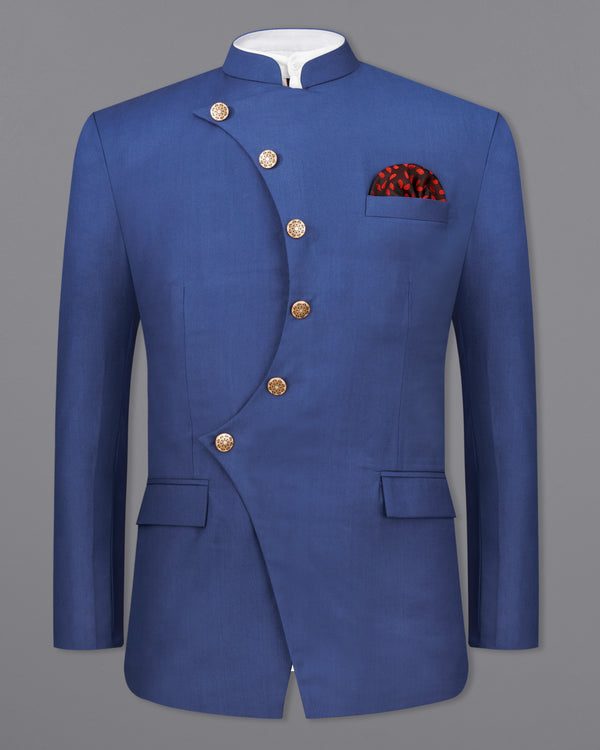 River Bed Blue Bandhgala Designer Blazer