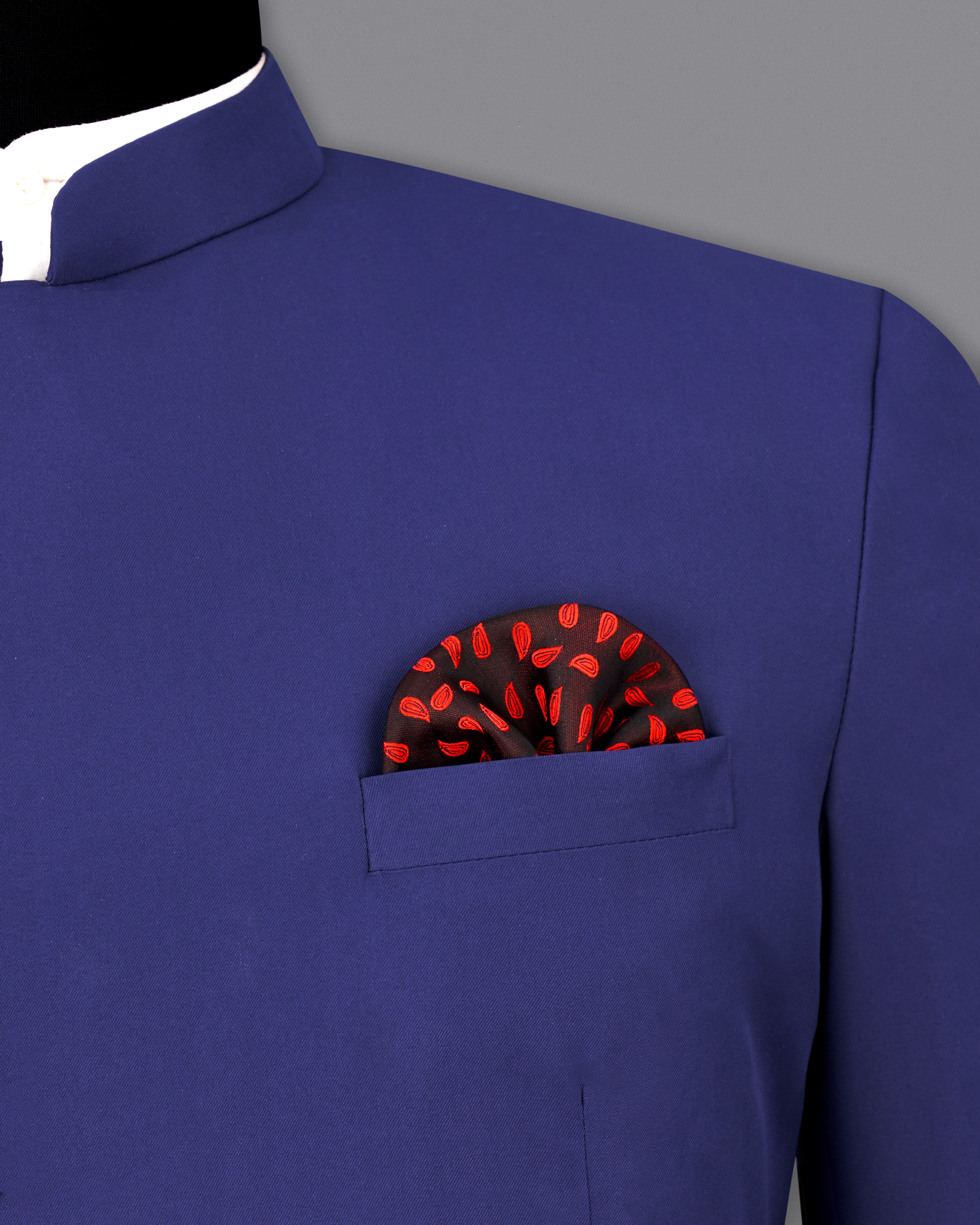 Royal Blue Cross Buttoned Bandhgala Blazer BL2454-CBG-36, BL2454-CBG-38, BL2454-CBG-40, BL2454-CBG-42, BL2454-CBG-44, BL2454-CBG-46, BL2454-CBG-48, BL2454-CBG-50, BL2454-CBG-52, BL2454-CBG-54, BL2454-CBG-56, BL2454-CBG-58, BL2454-CBG-60