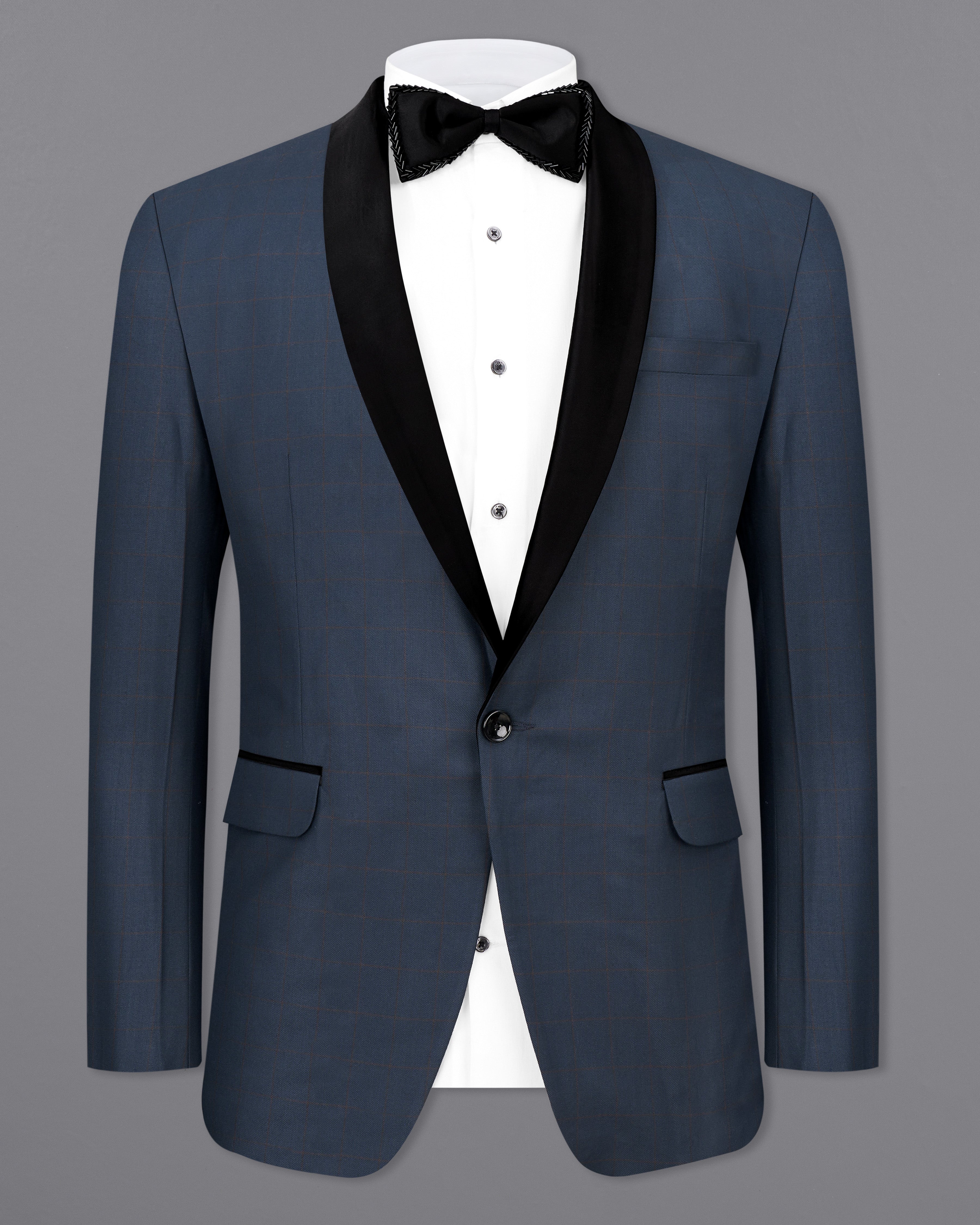 Gunmetal Blue Tuxedo Blazer BL2472-BKL-36, BL2472-BKL-38, BL2472-BKL-40, BL2472-BKL-42, BL2472-BKL-44, BL2472-BKL-46, BL2472-BKL-48, BL2472-BKL-50, BL2472-BKL-52, BL2472-BKL-54, BL2472-BKL-56, BL2472-BKL-58, BL2472-BKL-60