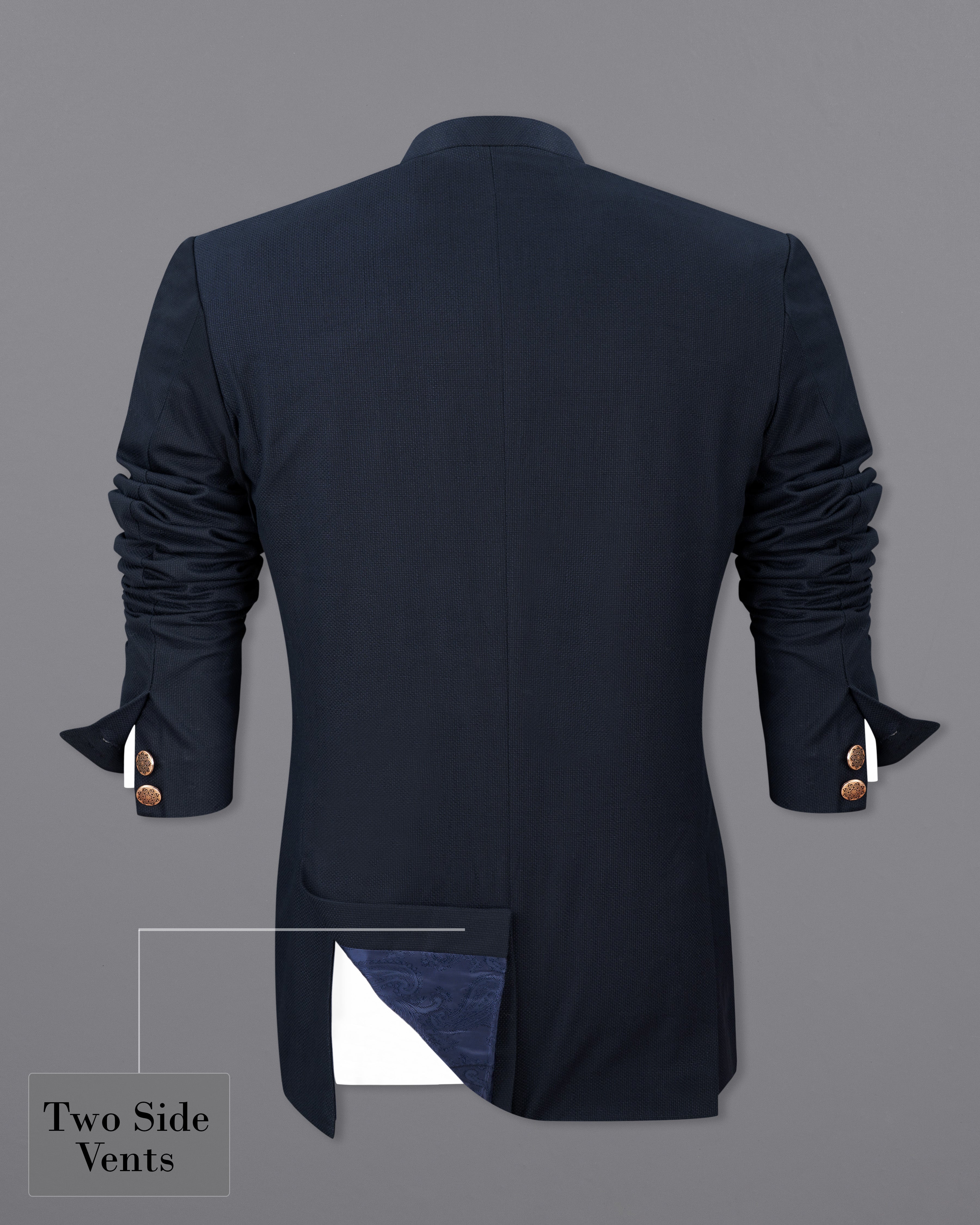 Firefly Navy Blue Premium Cotton Cross Buttoned Bandhgala Blazer BL2504-CBG2-36, BL2504-CBG2-38, BL2504-CBG2-40, BL2504-CBG2-42, BL2504-CBG2-44, BL2504-CBG2-46, BL2504-CBG2-48, BL2504-CBG2-50, BL2504-CBG2-52, BL2504-CBG2-54, BL2504-CBG2-56, BL2504-CBG2-58, BL2504-CBG2-60