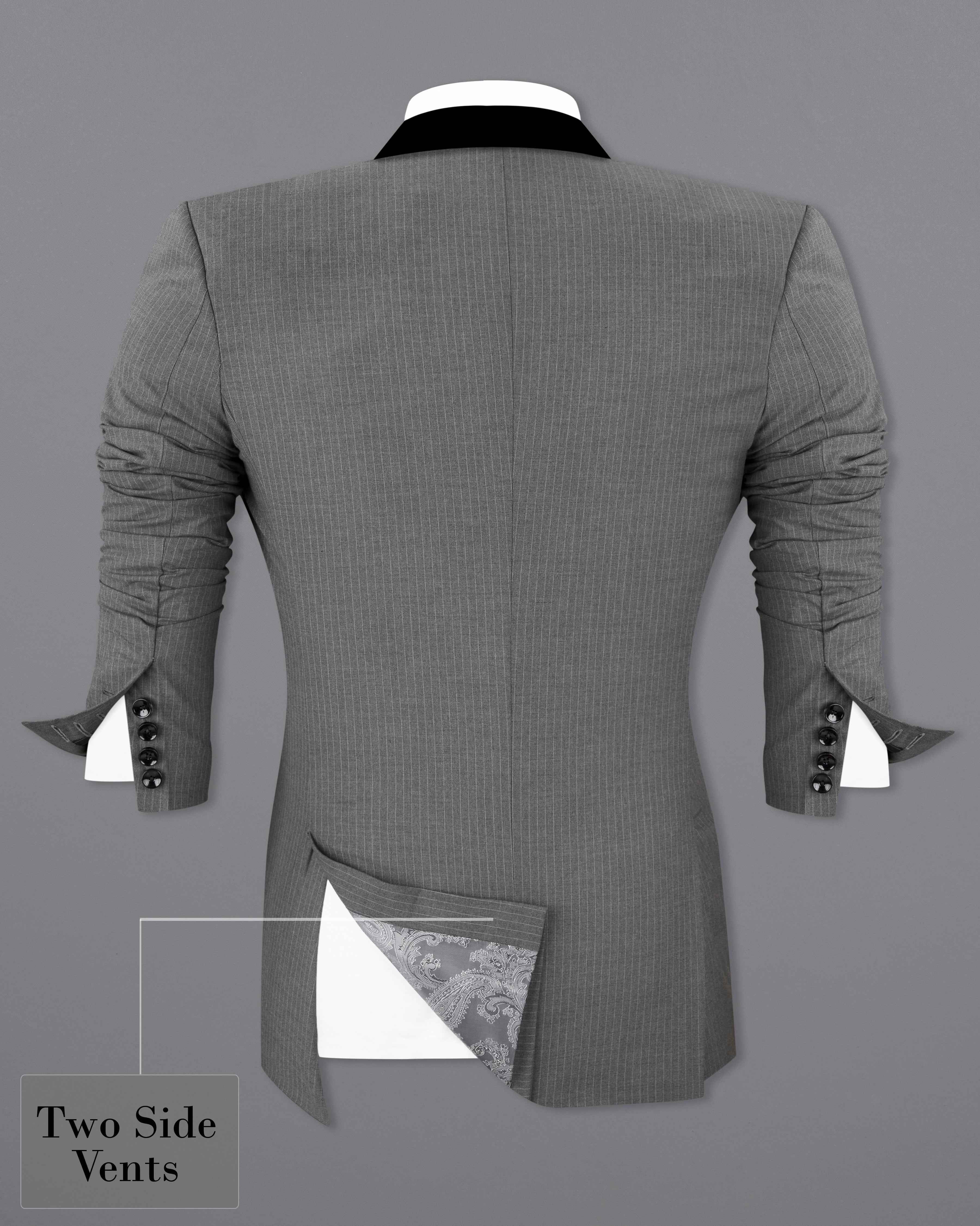 Ironside Gray Striped Double Breasted Designer Blazer BL2539-DB-D245-36, BL2539-DB-D245-38, BL2539-DB-D245-40, BL2539-DB-D245-42, BL2539-DB-D245-44, BL2539-DB-D245-46, BL2539-DB-D245-48, BL2539-DB-D245-50, BL2539-DB-D245-53, BL2539-DB-D245-54, BL2539-DB-D245-56, BL2539-DB-D245-58, BL2539-DB-D245-60
