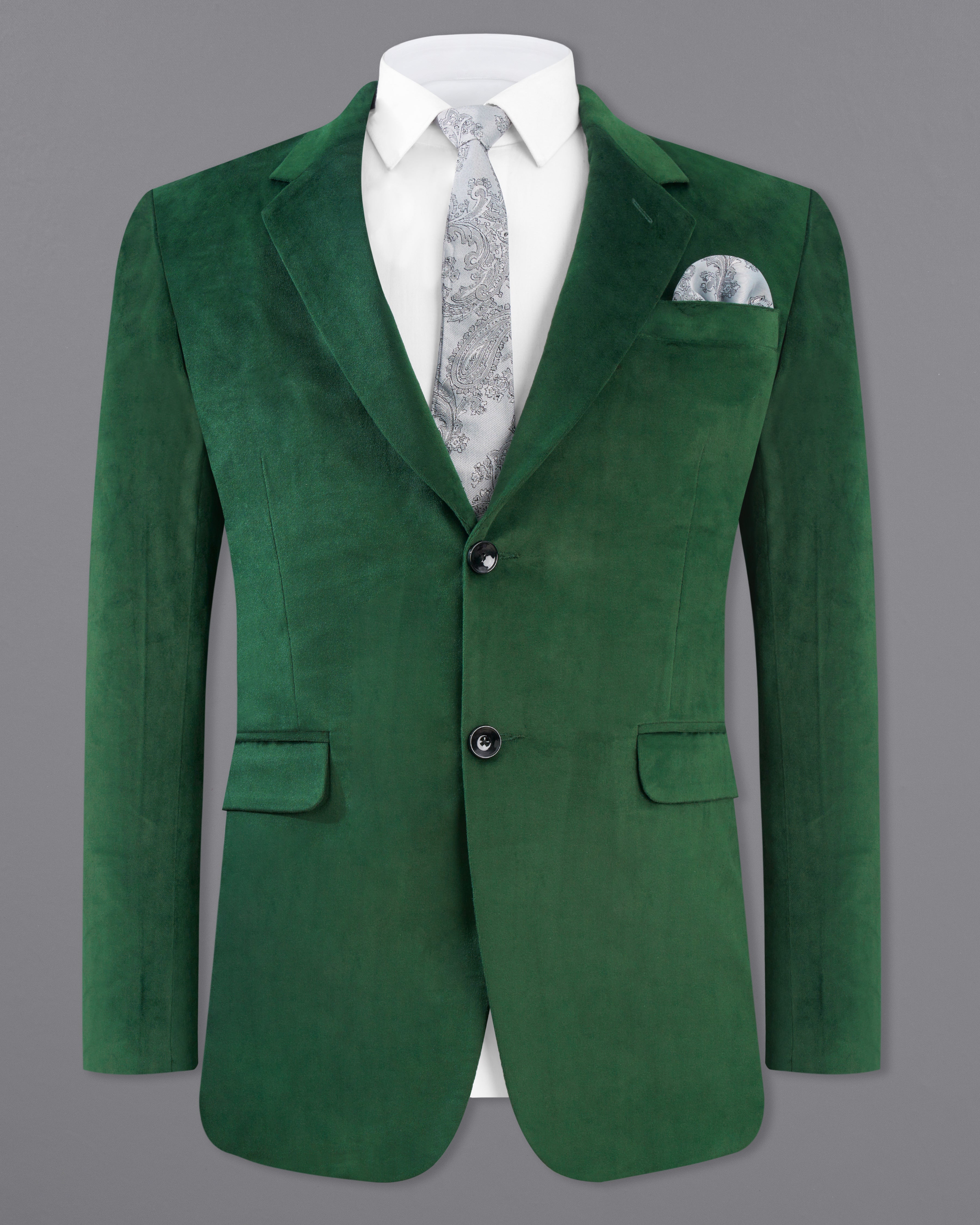 Phthalo Green Single Breasted Velvet Blazer BL2582-SB-36,BL2582-SB-38,BL2582-SB-40,BL2582-SB-42,BL2582-SB-44,BL2582-SB-46,BL2582-SB-48,BL2582-SB-50,,BL2582-SB-52,BL2582-SB-54,BL2582-SB-56,BL2582-SB-58,BL2582-SB-60