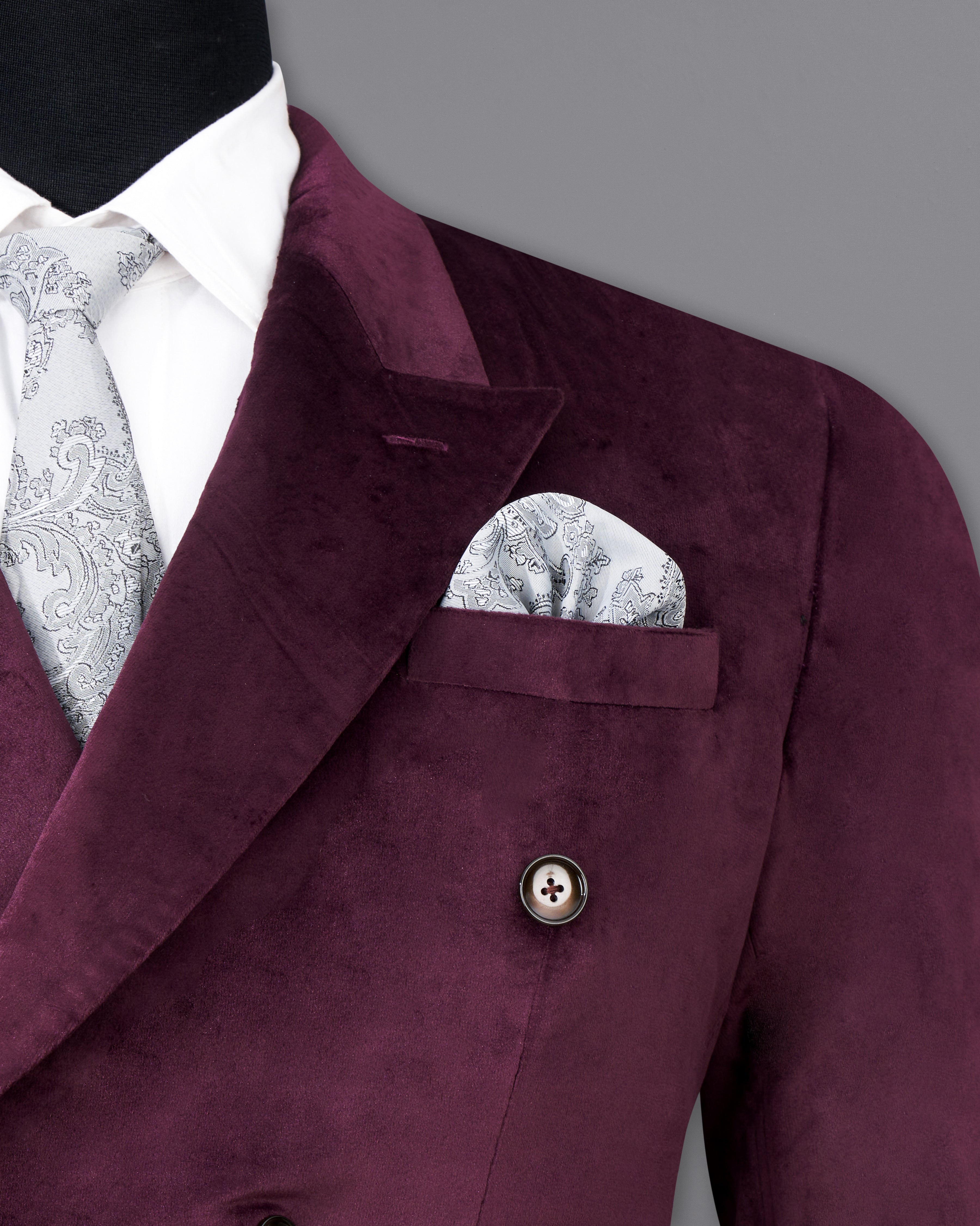 Eclipse Maroon Double Breasted Velvet Blazer BL2597-DB-36,BL2597-DB-38,BL2597-DB-40,BL2597-DB-42,BL2597-DB-44,BL2597-DB-46,BL2597-DB-48,BL2597-DB-50,,BL2597-DB-52,BL2597-DB-54,BL2597-DB-56,BL2597-DB-58,BL2597-DB-60