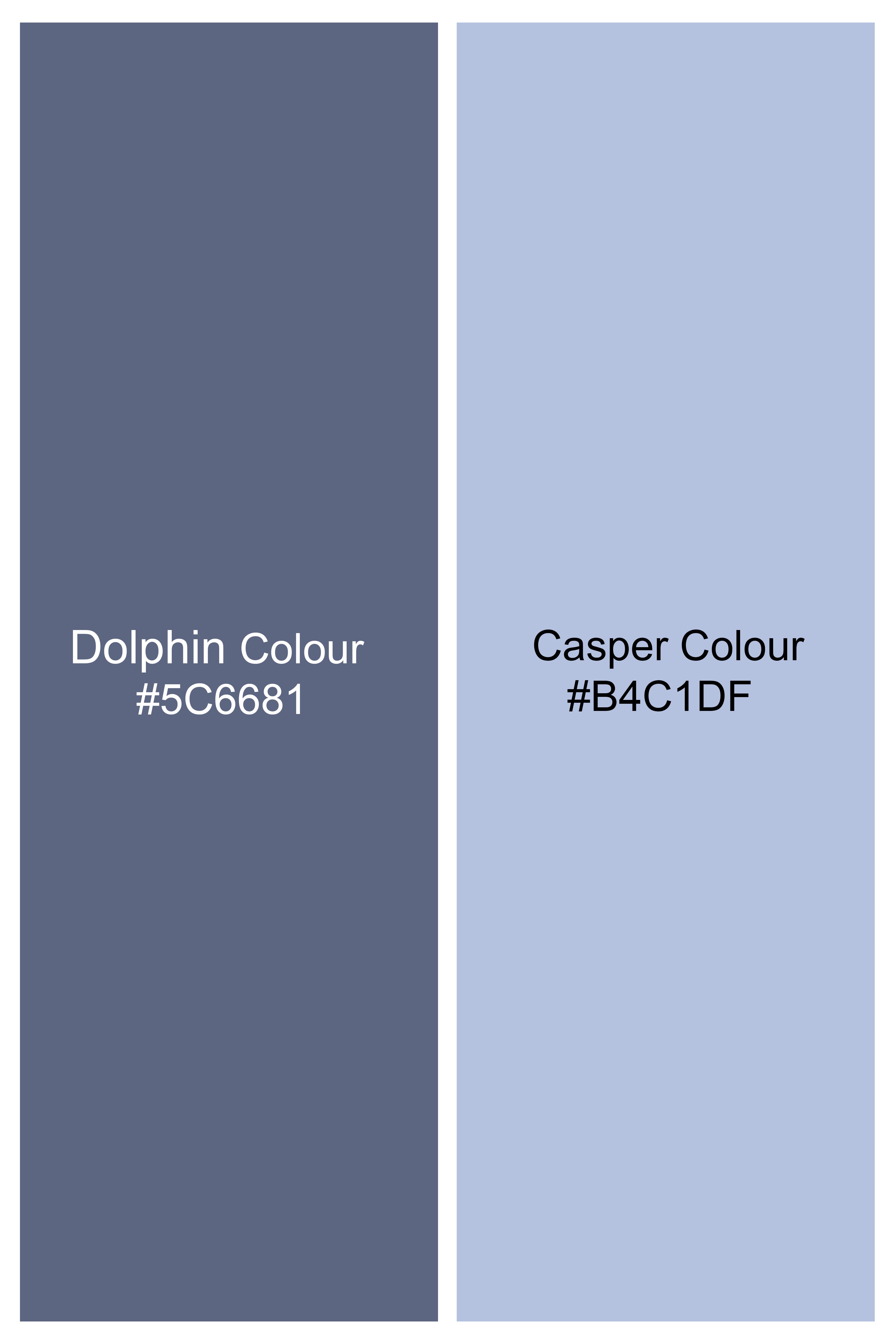 Dolphin And Casper Blue Checkered Cross Placket Bandhgala Wool Rich Blazer