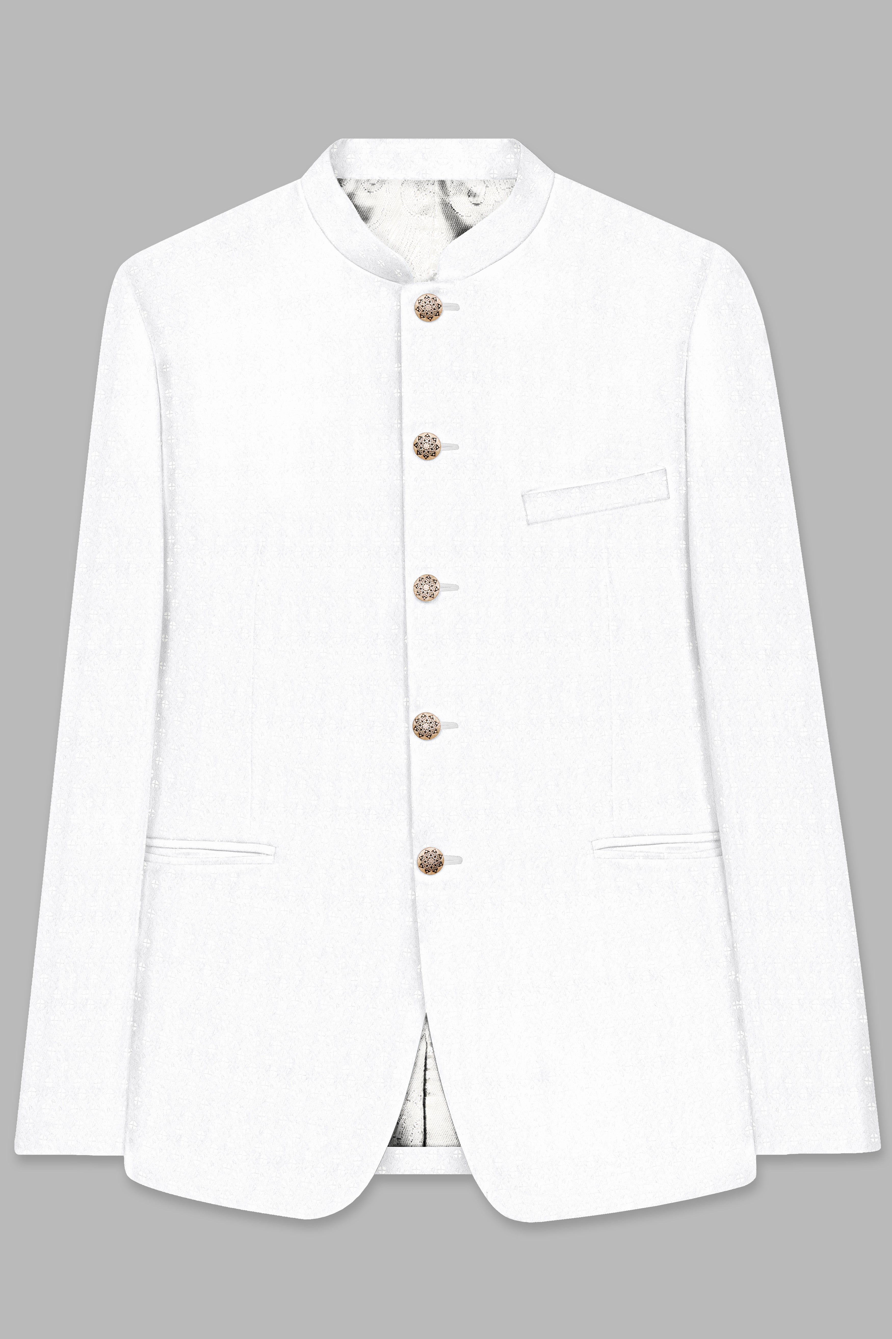 Bright White Sequin And Thread Embroidered Bandhgala Jodhpuri