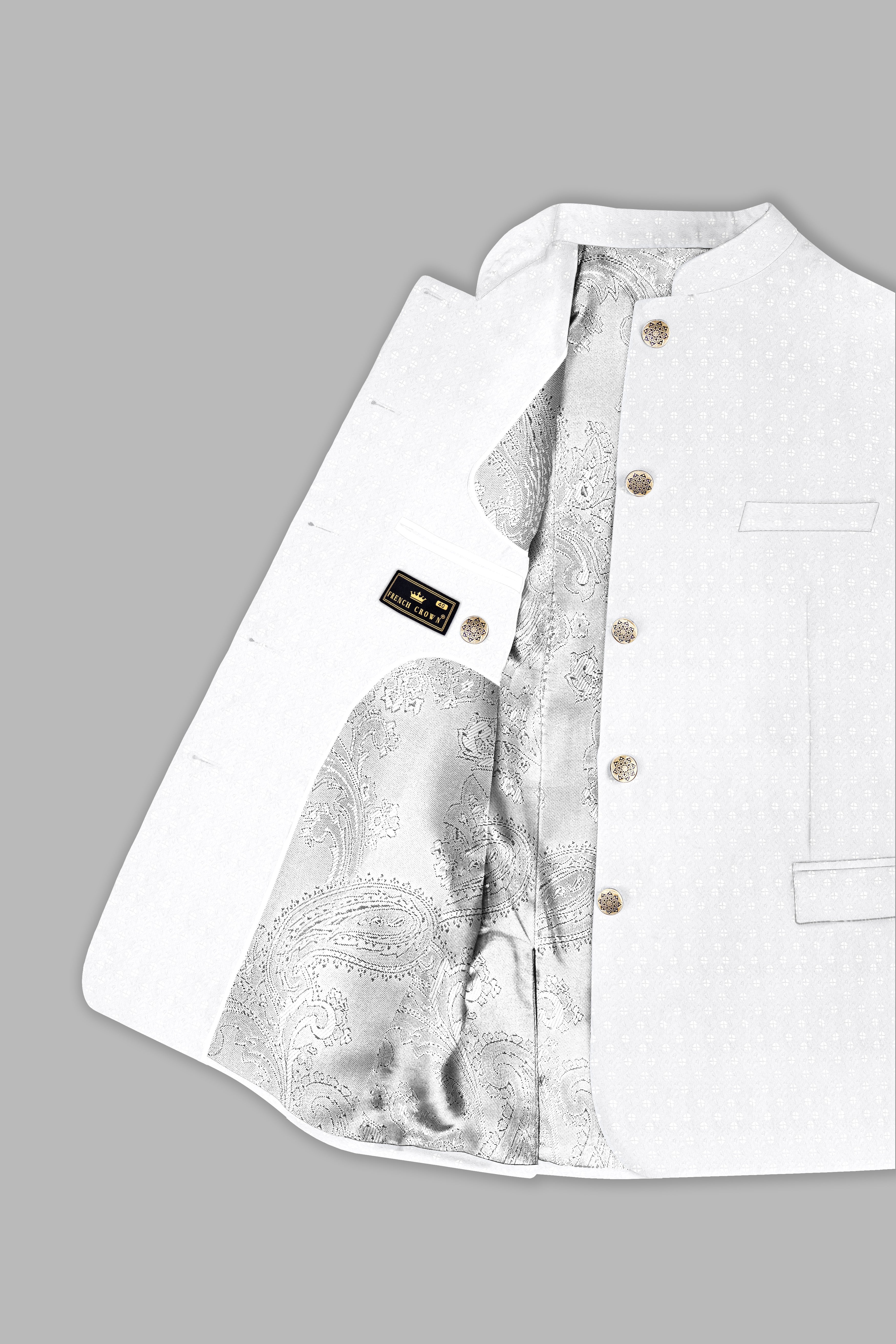 Bright White Sequin And Thread Embroidered Bandhgala Jodhpuri