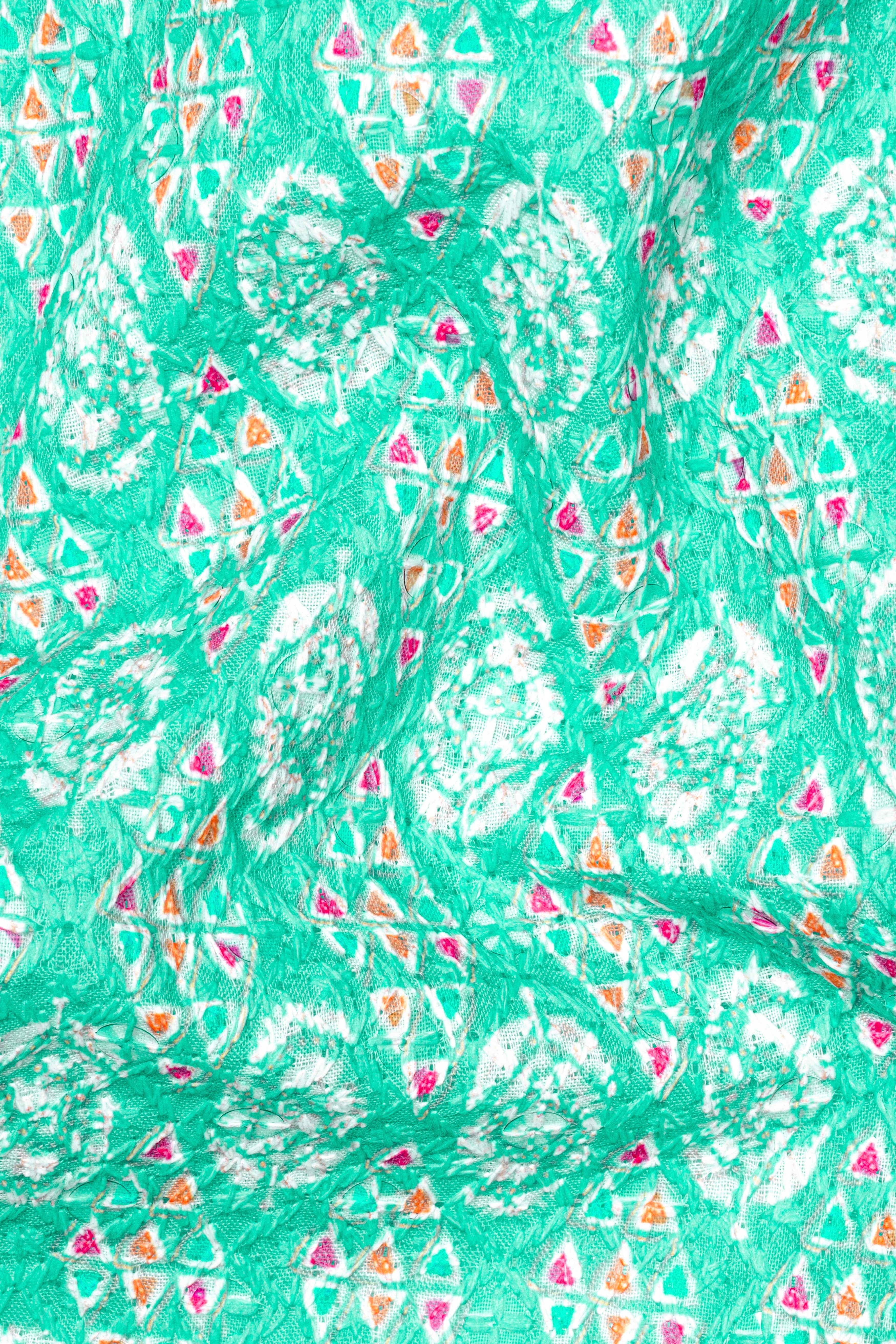 Caribbean Blue And Brilliant Rose Pink Designer Thread Embroidered Bandhgala Jodhpuri