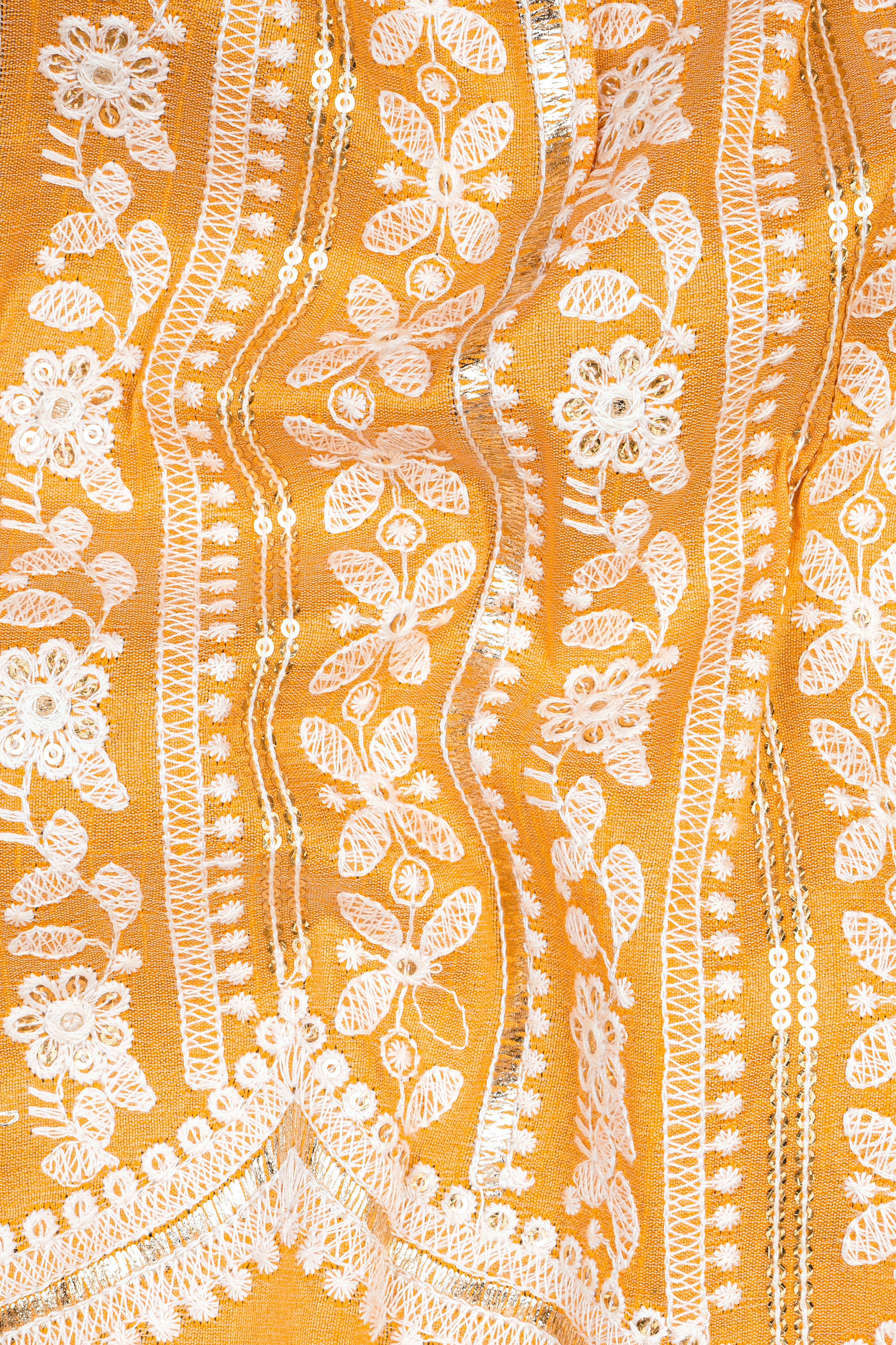 Apricot orange Sequins Embroidered Bandhgala Jodhpuri