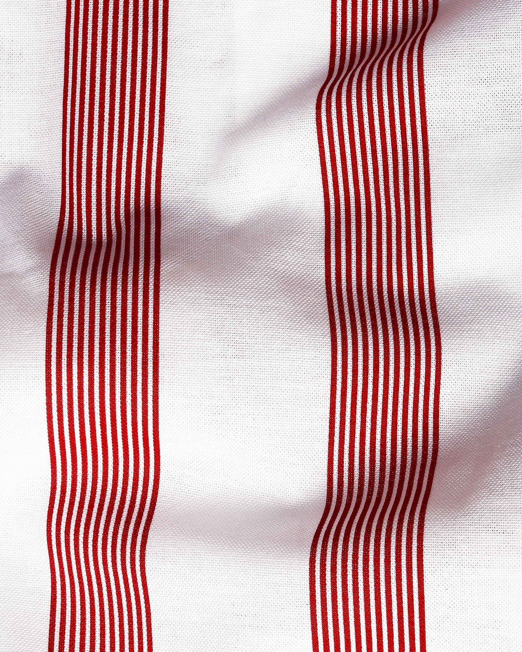 Bright White with Red Broad Striped Designer Blazer