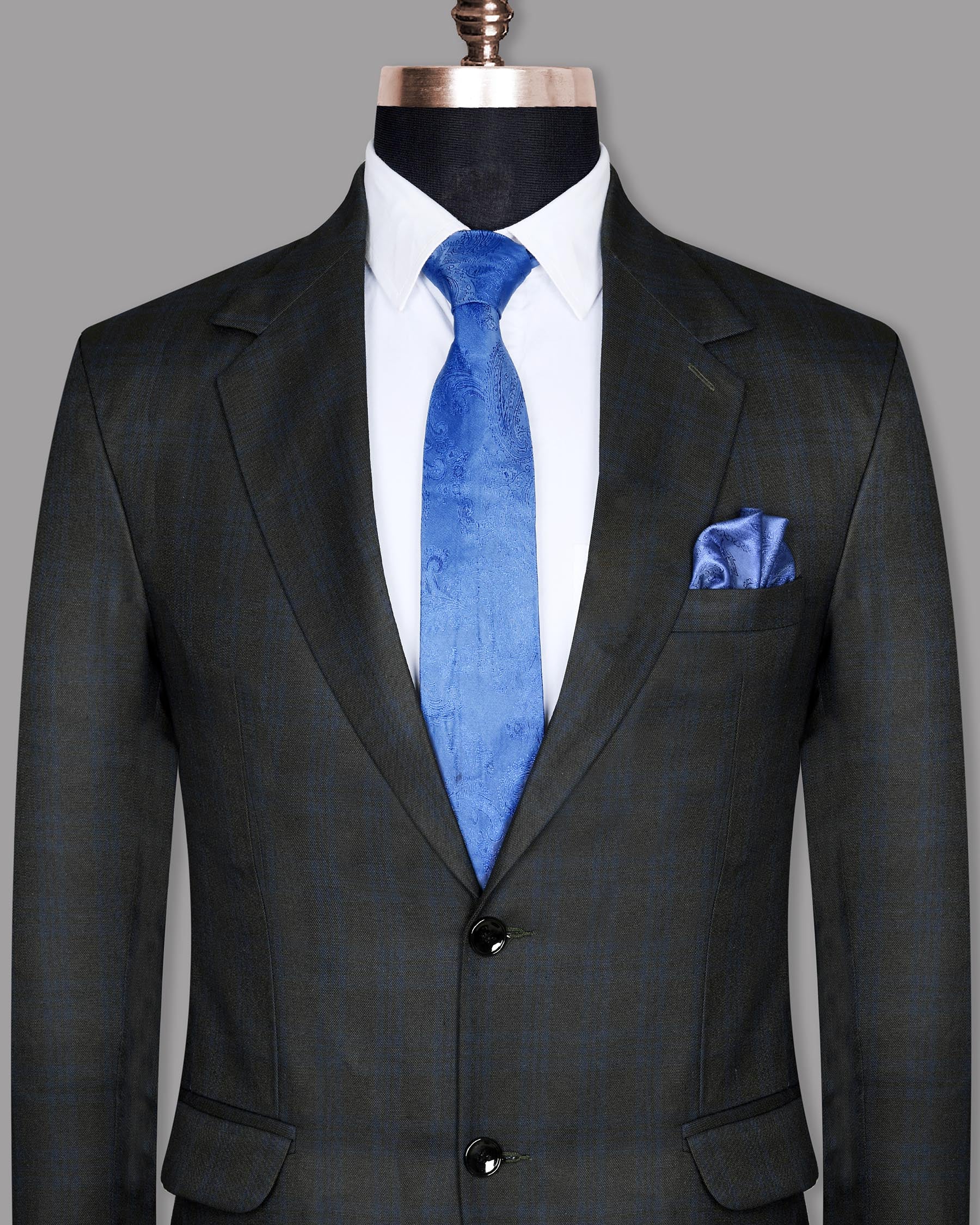 Charcoal with Blue windowpane Wool Blend Blazer BL712SB-36, BL712SB-42, BL712SB-44, BL712SB-46, BL712SB-48, BL712SB-54, BL712SB-38, BL712SB-50, BL712SB-52, BL712SB-40, BL712SB-58, BL712SB-60, BL712SB-56