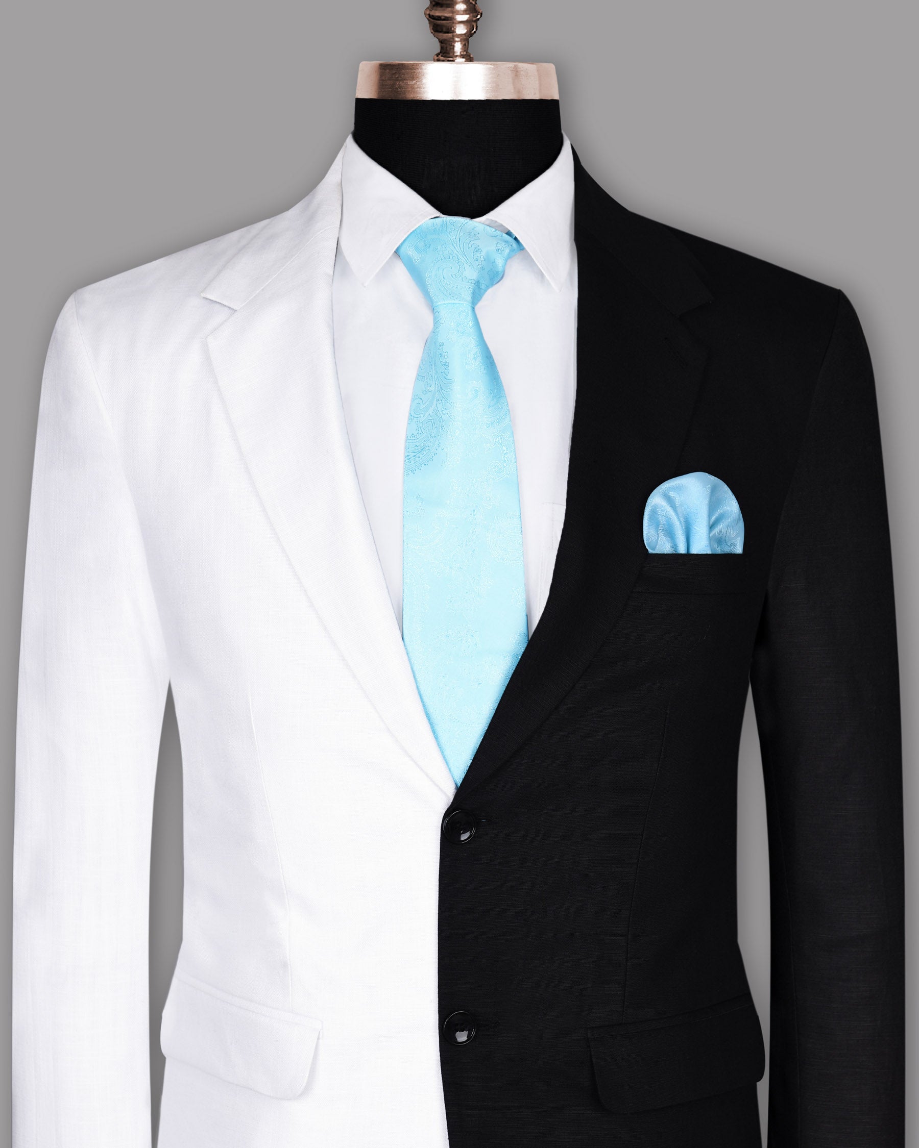 Half white and Half Black Premium Linen Sport Blazer BL750SB-50, BL750SB-52, BL750SB-38, BL750SB-36, BL750SB-54, BL750SB-44, BL750SB-48, BL750SB-40, BL750SB-60, BL750SB-58, BL750SB-42, BL750SB-56, BL750SB-46