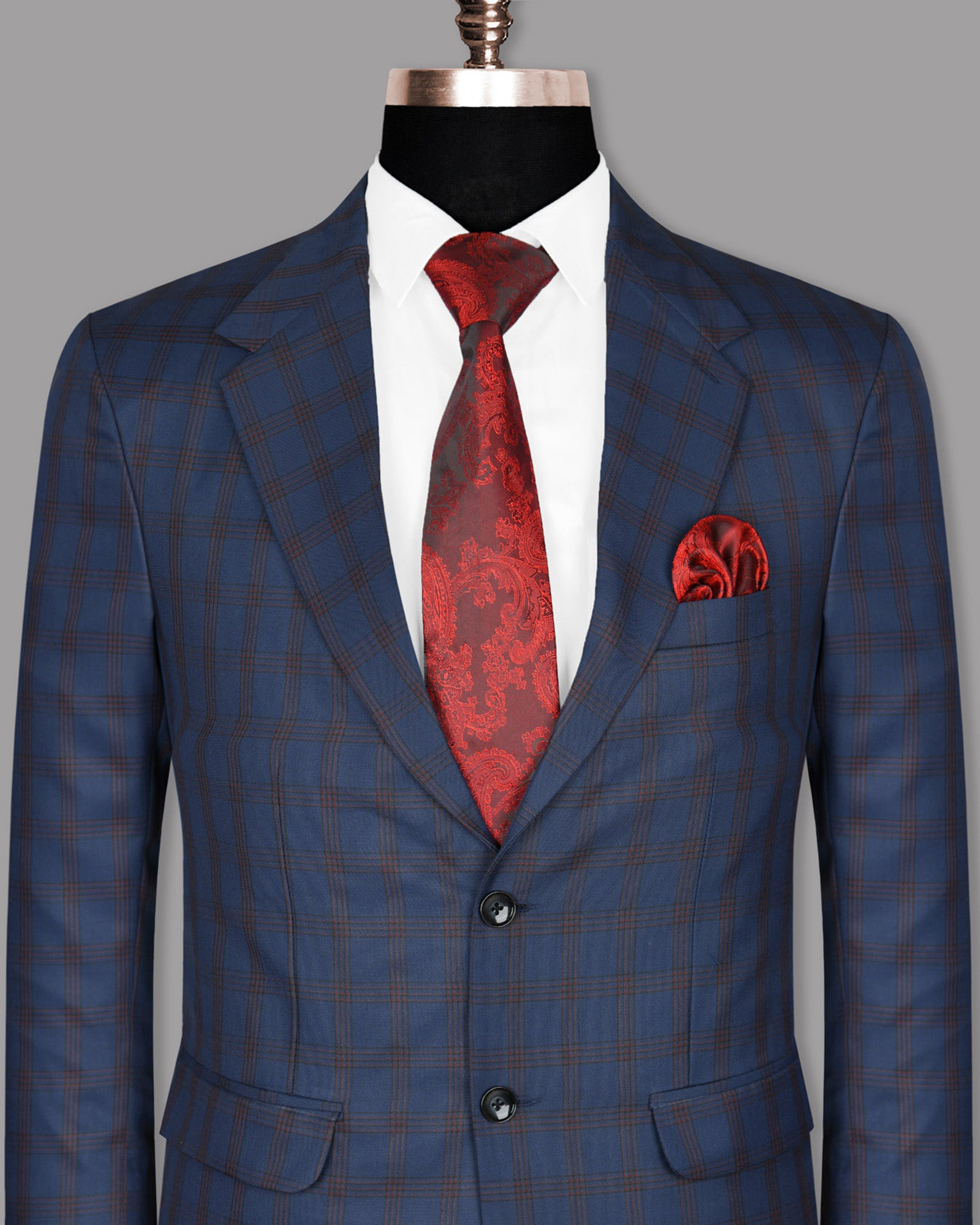 Space Blue with Russet Windowpane Premium Wool Rich Blazer BL926-SB-44, BL926-SB-46, BL926-SB-48, BL926-SB-50, BL926-SB-60, BL926-SB-52, BL926-SB-54, BL926-SB-38, BL926-SB-40, BL926-SB-36, BL926-SB-42, BL926-SB-56, BL926-SB-58