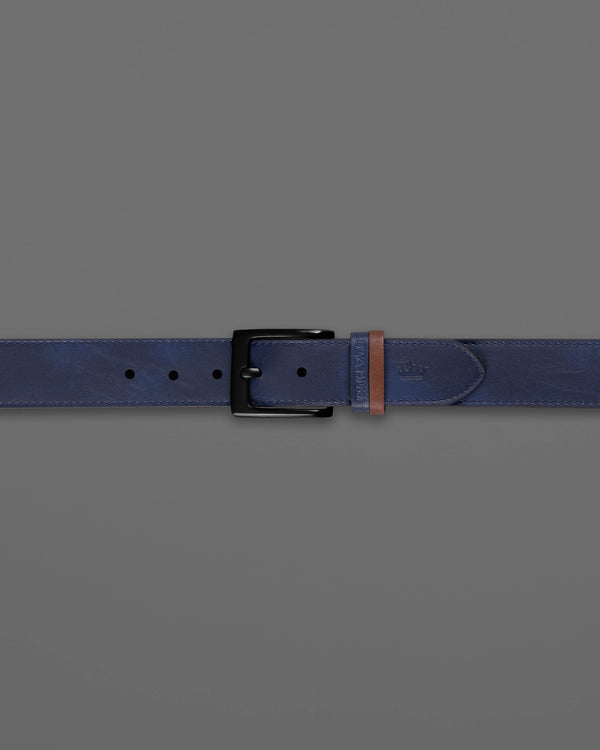 Blue with Black Buckle Leather Free Lightweight Handcrafted Belt BT106-28, BT106-30, BT106-32, BT106-34, BT106-36, BT106-38