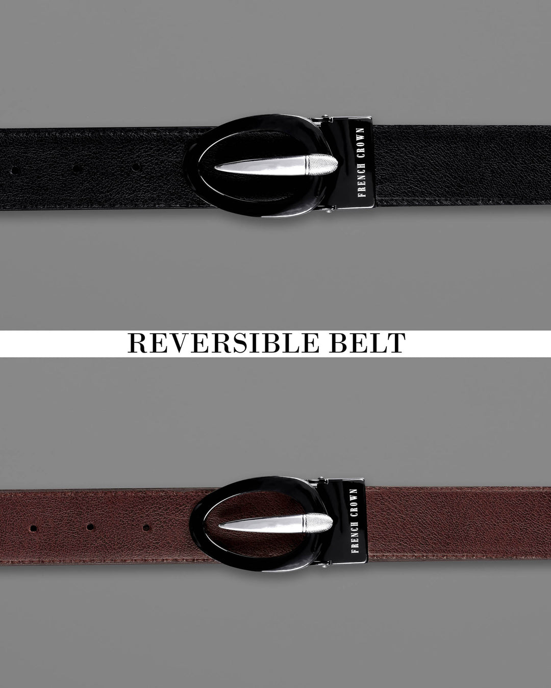 Brown Textured Vegan Leather Handcrafted Belt For Men