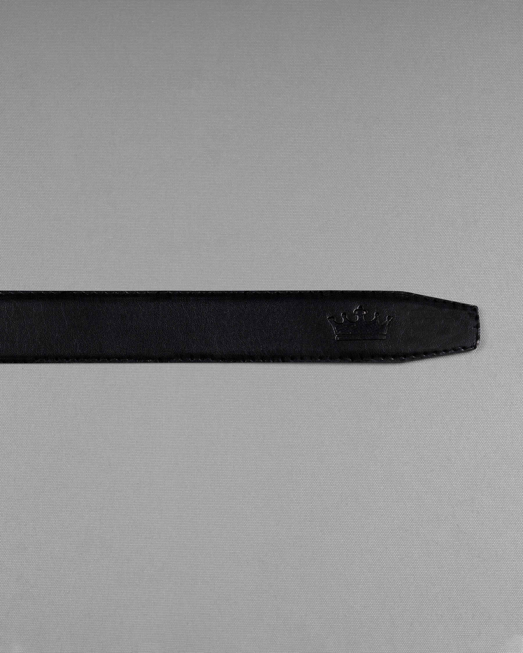 Glossy Black wave Patterned buckle No hole Reversible jade Black and Brown Vegan Leather Handcrafted Belt BT035-28, BT035-30, BT035-32, BT035-34, BT035-36, BT035-38