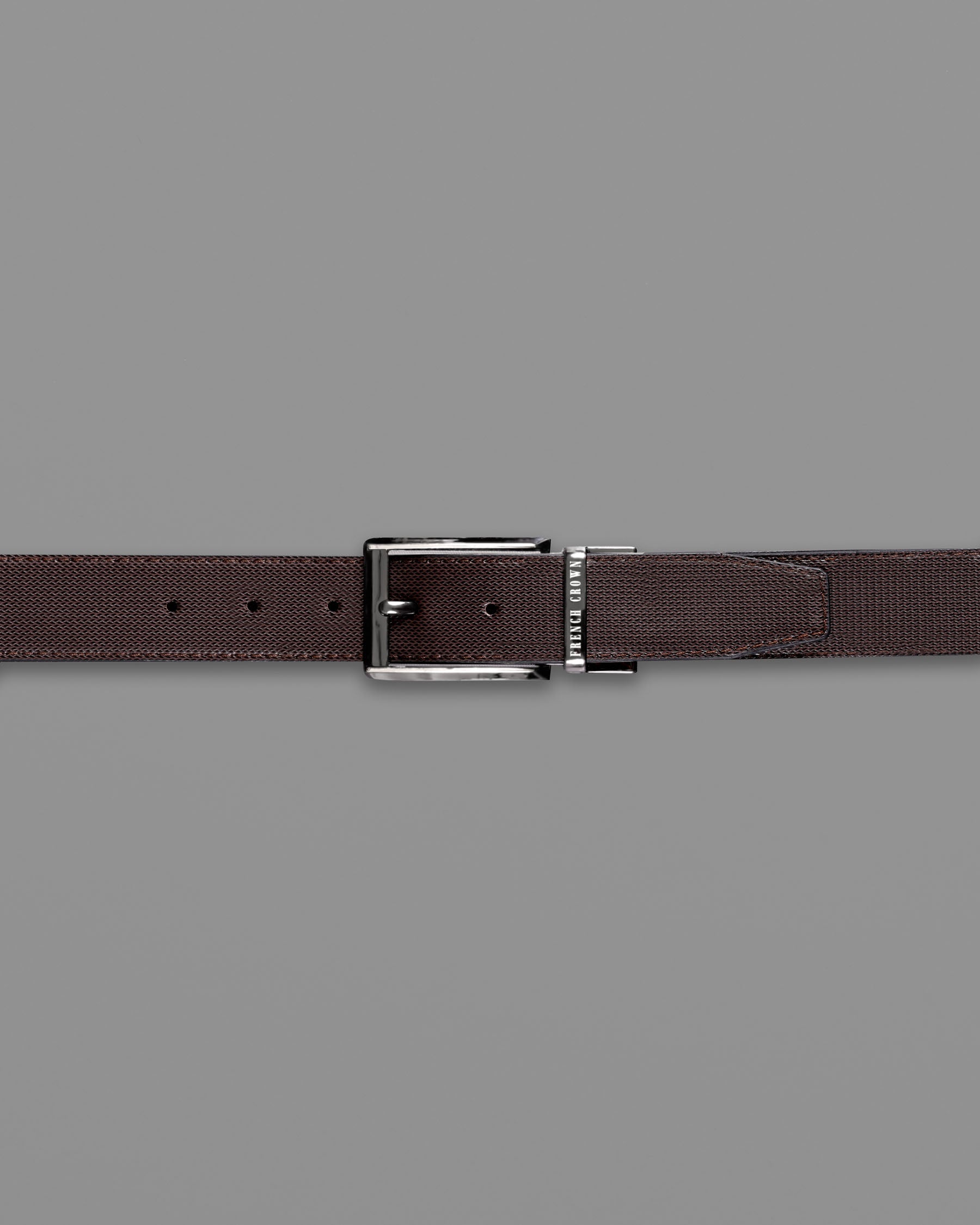 Glossy Grey with Golden buckled Reversible Black and Brown Vegan Leather Handcrafted Belt