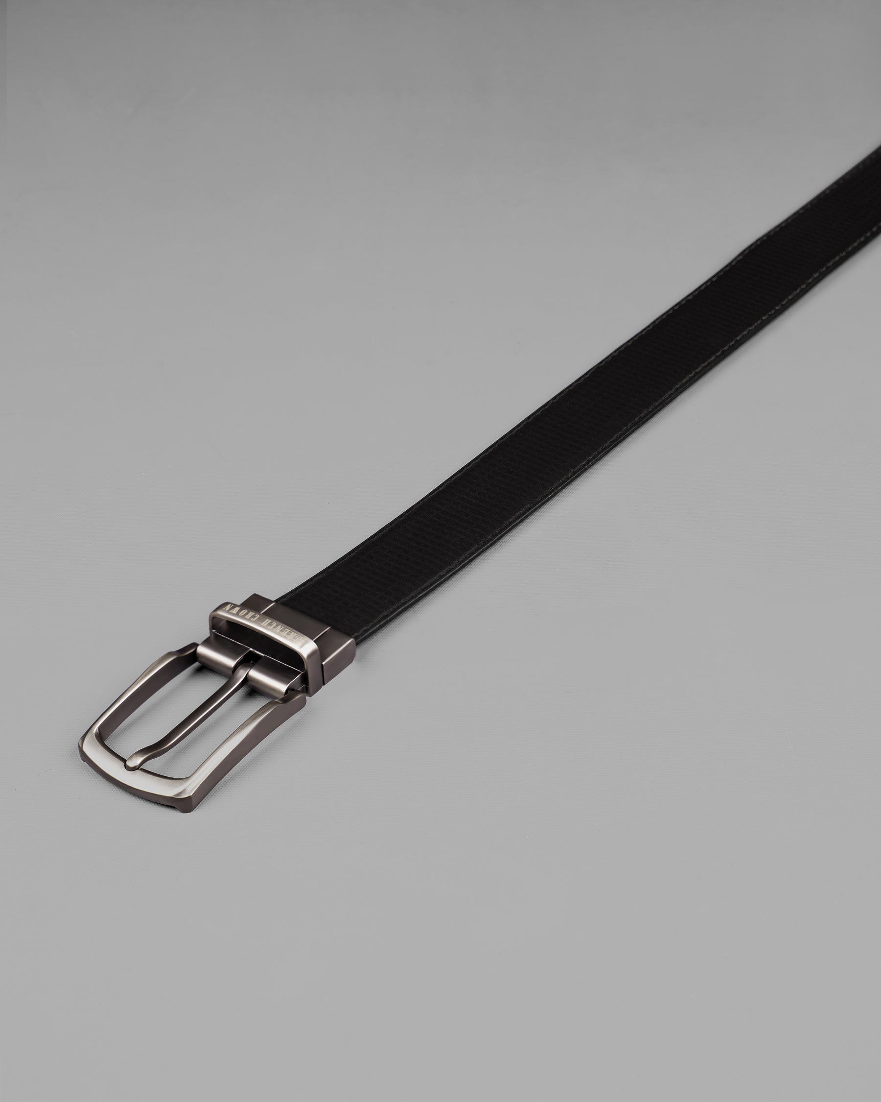 Silver Metallic Buckle Glossy Finish with Jade Black and Brown Leather Free Handcrafted Reversible Belt BT059-28, BT059-30, BT059-32, BT059-34, BT059-36, BT059-38