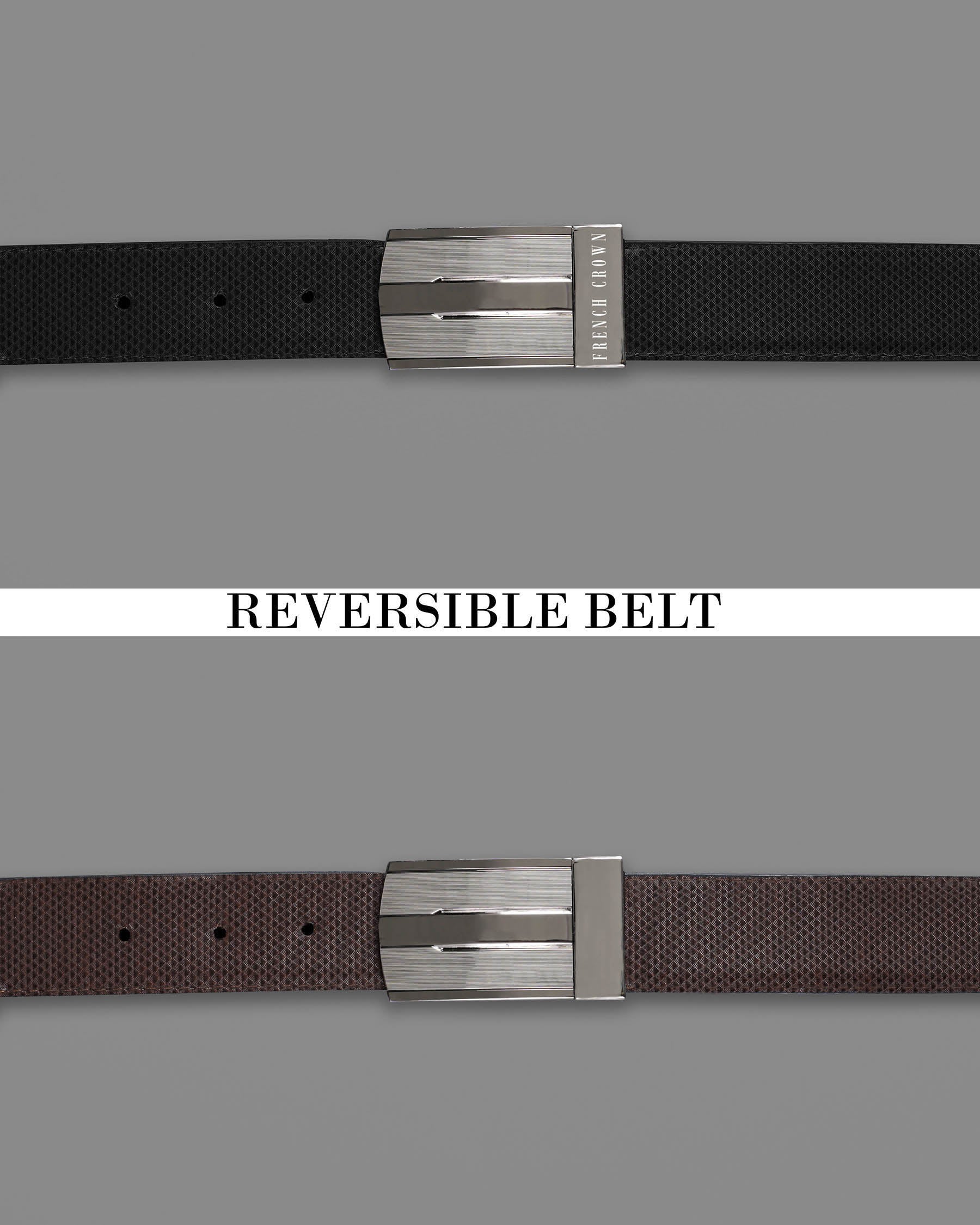 Silver Box Buckle with Jade Black and Brown Leather Free Handcrafted Reversible Belt BT060-28, BT060-30, BT060-32, BT060-34, BT060-36, BT060-38