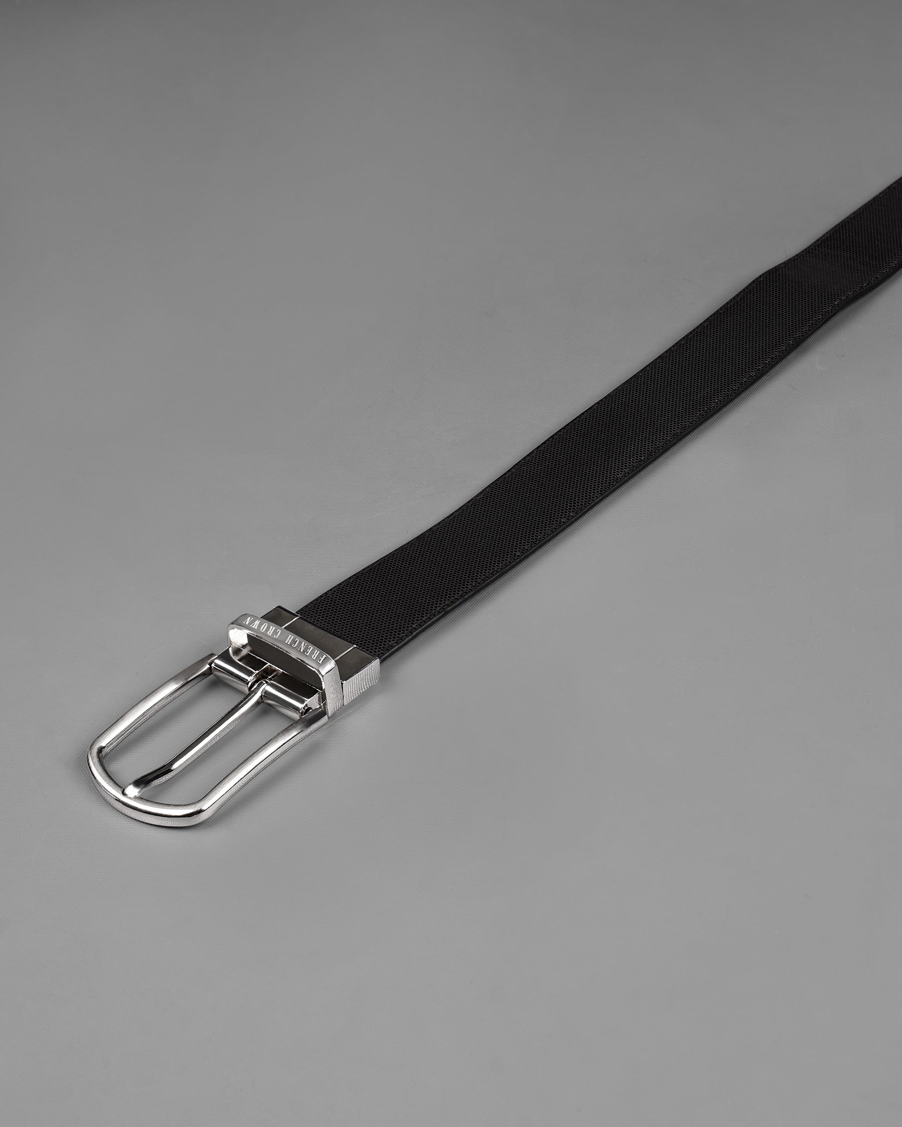 Silver Metallic Buckle with Jade Black and Brown Leather Free Handcrafted Reversible Belt BT067-28, BT067-30, BT067-32, BT067-34, BT067-36, BT067-38