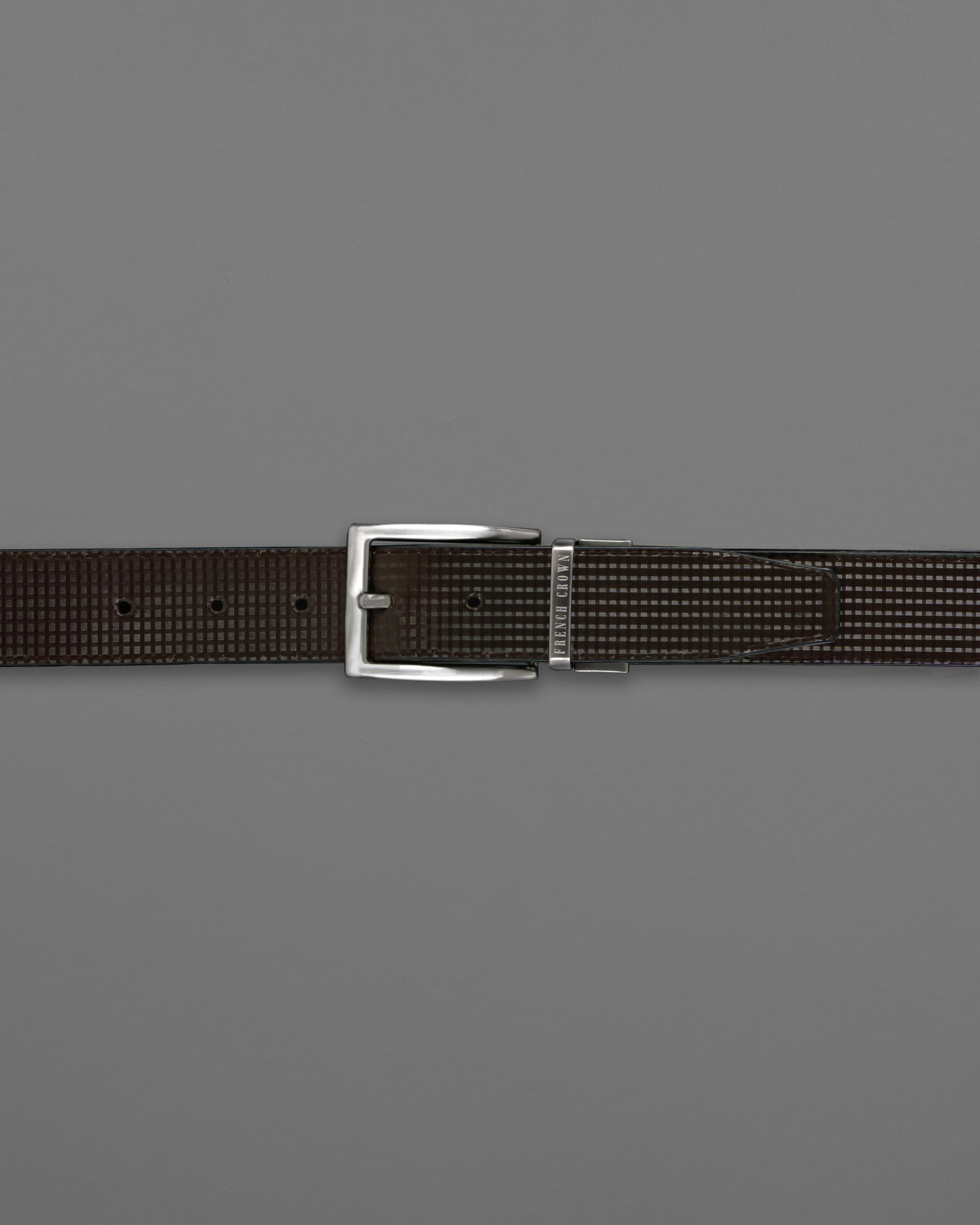 Silver Metallic Shiny Buckle with Jade Black and Dark Brown Leather Free Handcrafted Reversible Belt BT068-28, BT068-30, BT068-32, BT068-34, BT068-36, BT068-38