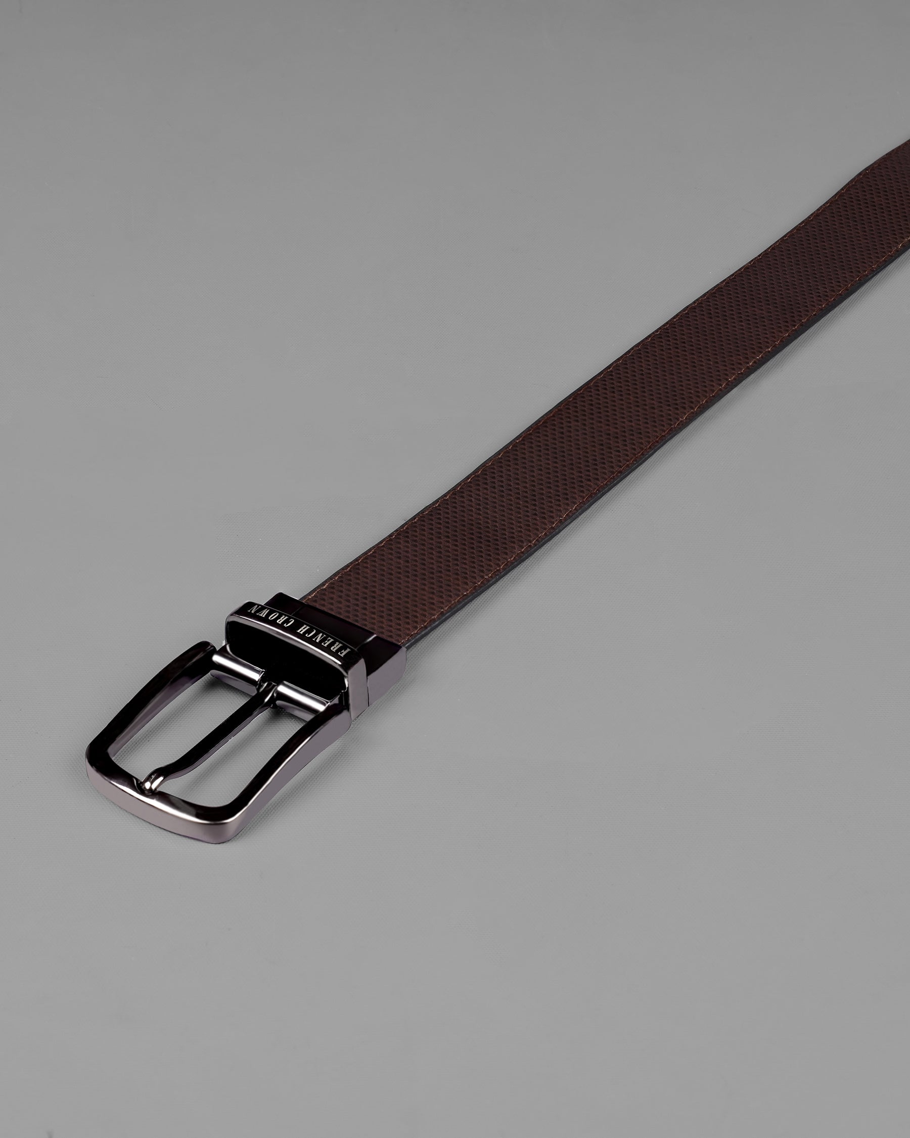 Metallic Black Buckle with Jade Black and Brown Leather Free Handcrafted Reversible Belt BT082-28, BT082-30, BT082-32, BT082-34, BT082-36, BT082-38