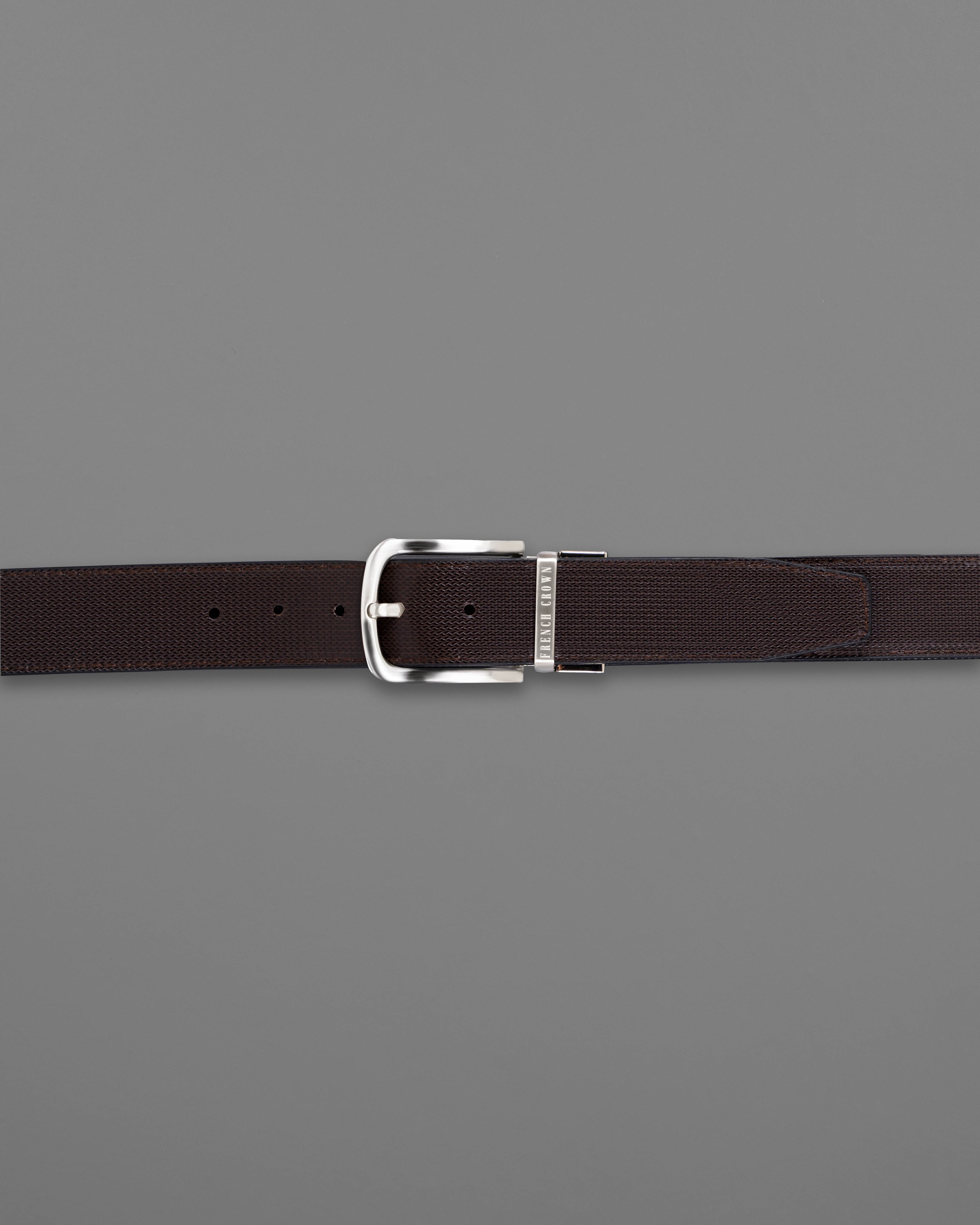 Silver Shiny Buckle With Jade Black and Brown  Leather Free Handcrafted Reversible Belt