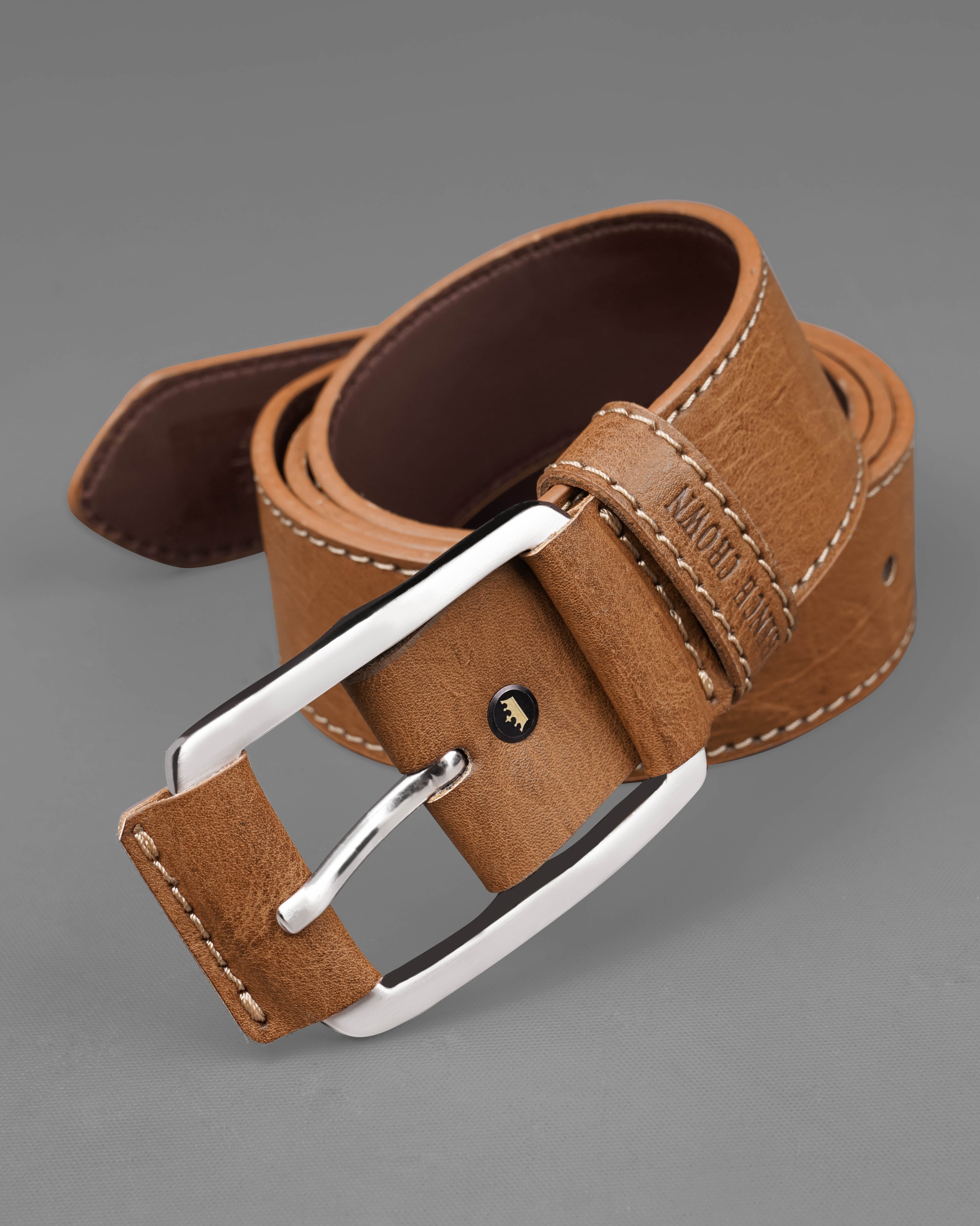 Brown Leather Free Lightweight Handcrafted Belt BT099-28, BT099-30, BT099-32, BT099-34, BT099-36, BT099-38