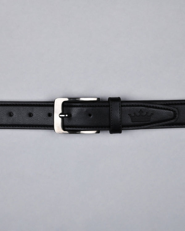 Jade Black Subtle Textured Vegan Leather Handcrafted Belt BT09-28, BT09-30, BT09-34, BT09-36, BT09-38, BT09-32