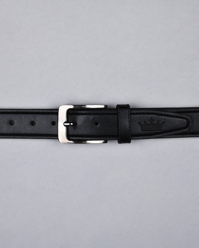 Jade Black Subtle Textured Vegan Leather Handcrafted Belt BT09-28, BT09-30, BT09-34, BT09-36, BT09-38, BT09-32
