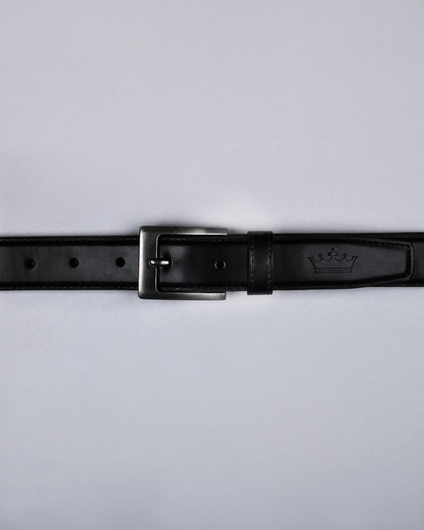 Jade Black with Subtle Sheen Vegan Leather Handcrafted Belt BT12-28, BT12-30, BT12-32, BT12-34, BT12-36, BT12-38