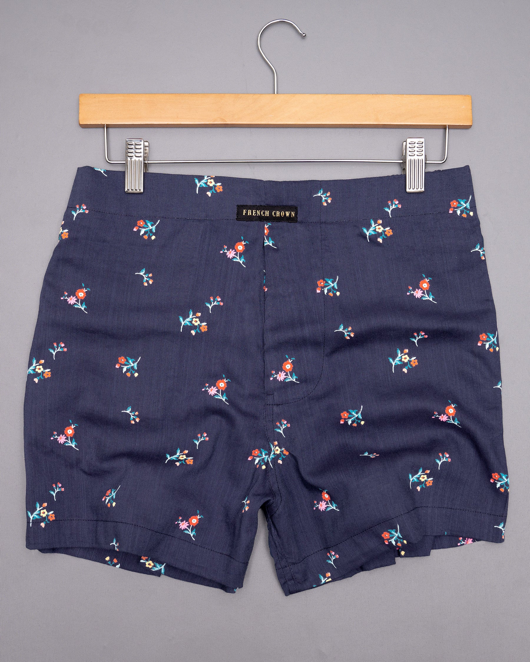 Rouge Pink and Haiti Blue Flowery Printed Tencel Boxers BX369-28, BX369-30, BX369-32, BX369-34, BX369-36, BX369-38, BX369-40, BX369-42, BX369-44