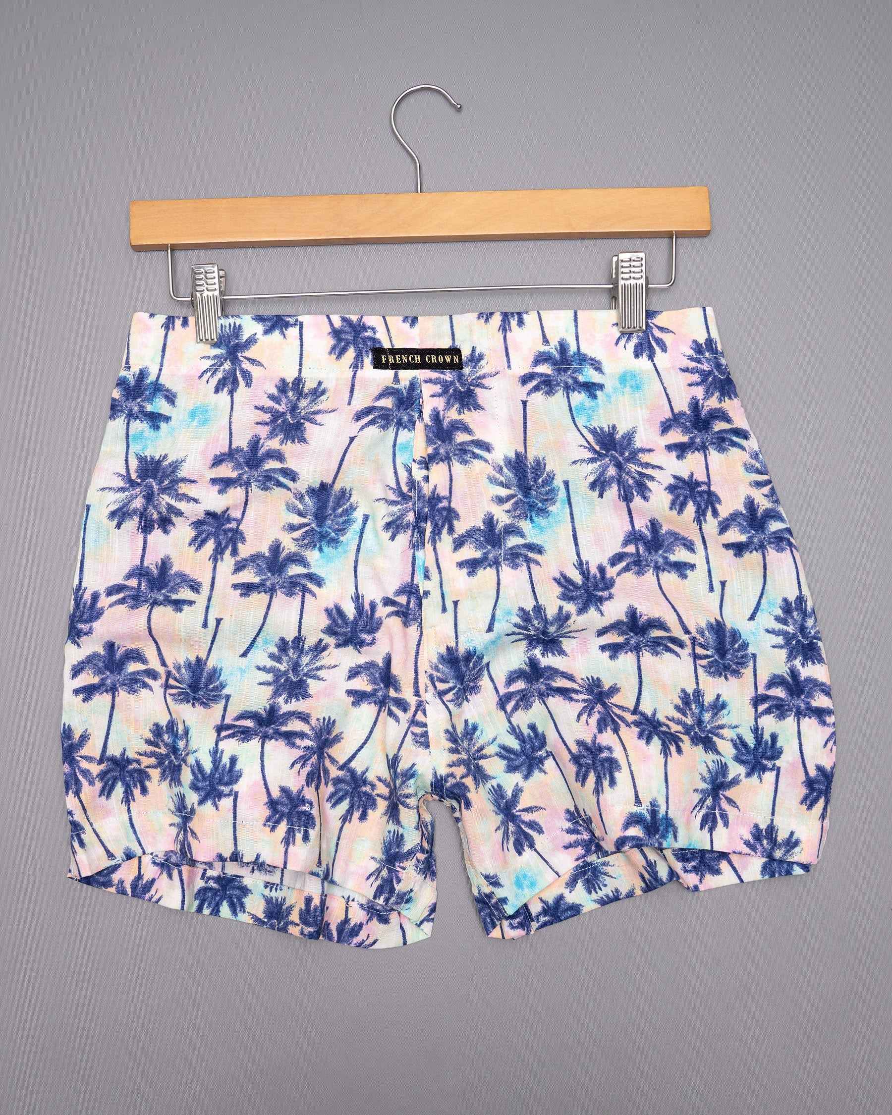 Astronaut Blue Trees Printed Tencel Boxers BX389-02-28, BX389-02-30, BX389-02-32, BX389-02-34, BX389-02-36, BX389-02-38, BX389-02-40, BX389-02-42, BX389-02-44