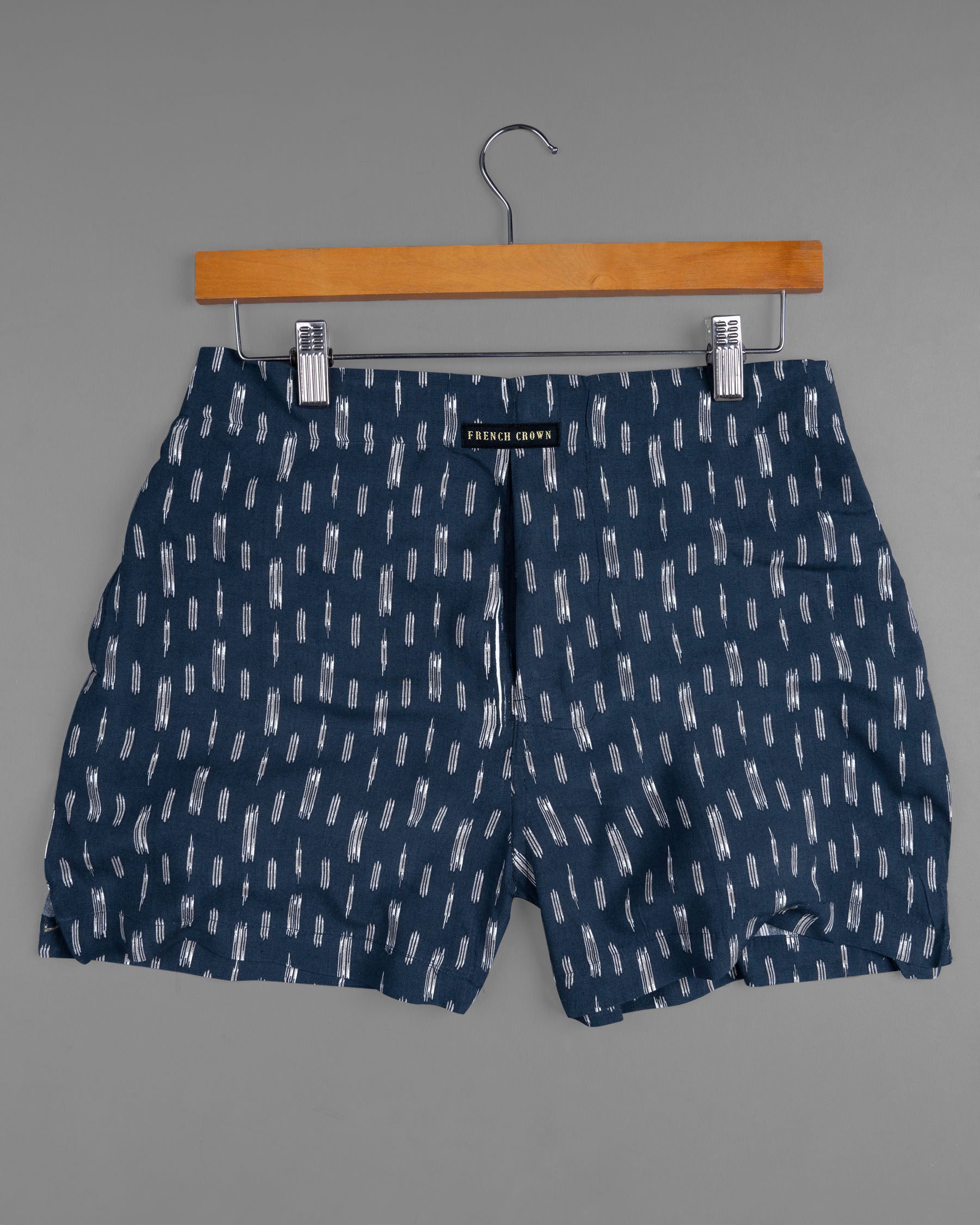 Zodiac Blue with Ikat Printed Premium Tencel Boxers BX399-02-28, BX399-02-30, BX399-02-32, BX399-02-34, BX399-02-36, BX399-02-38, BX399-02-40, BX399-02-42, BX399-02-44