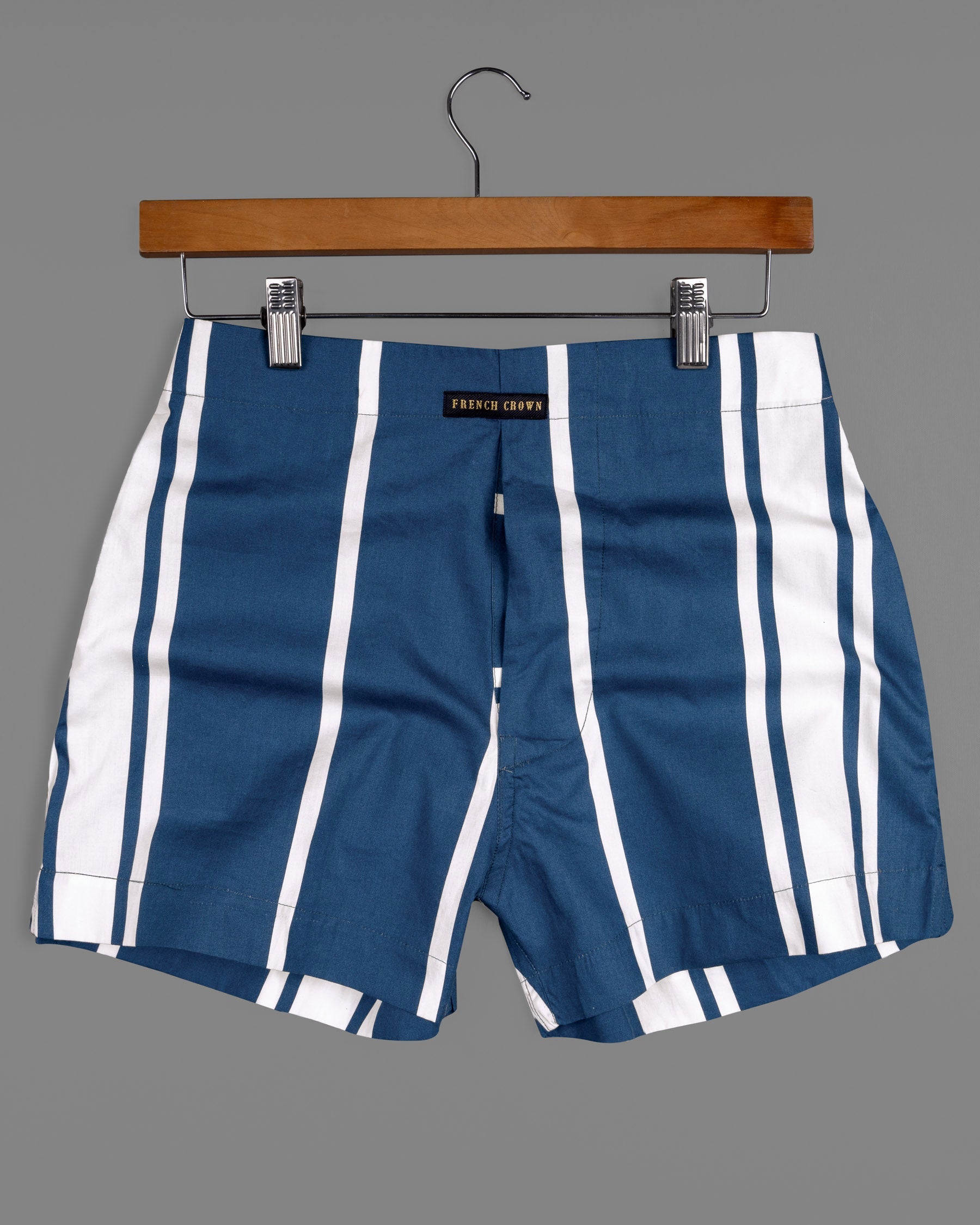 Zodiac Blue and White Striped Premium Cotton Boxer