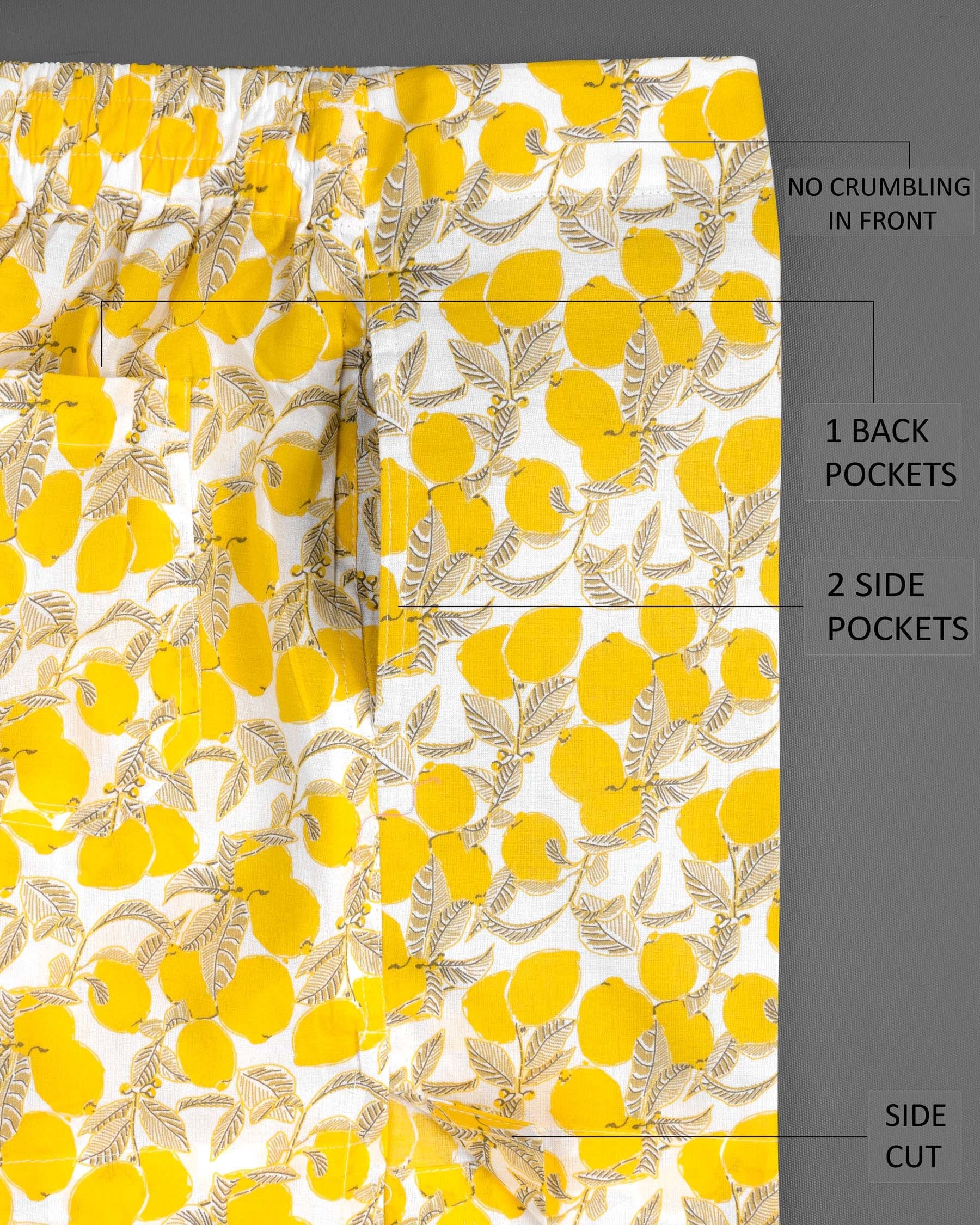 Artyclick Yellow Floral Printed Premium Cotton Boxers BX418-02-28, BX418-02-30, BX418-02-32, BX418-02-34, BX418-02-36, BX418-02-38, BX418-02-40, BX418-02-42, BX418-02-44