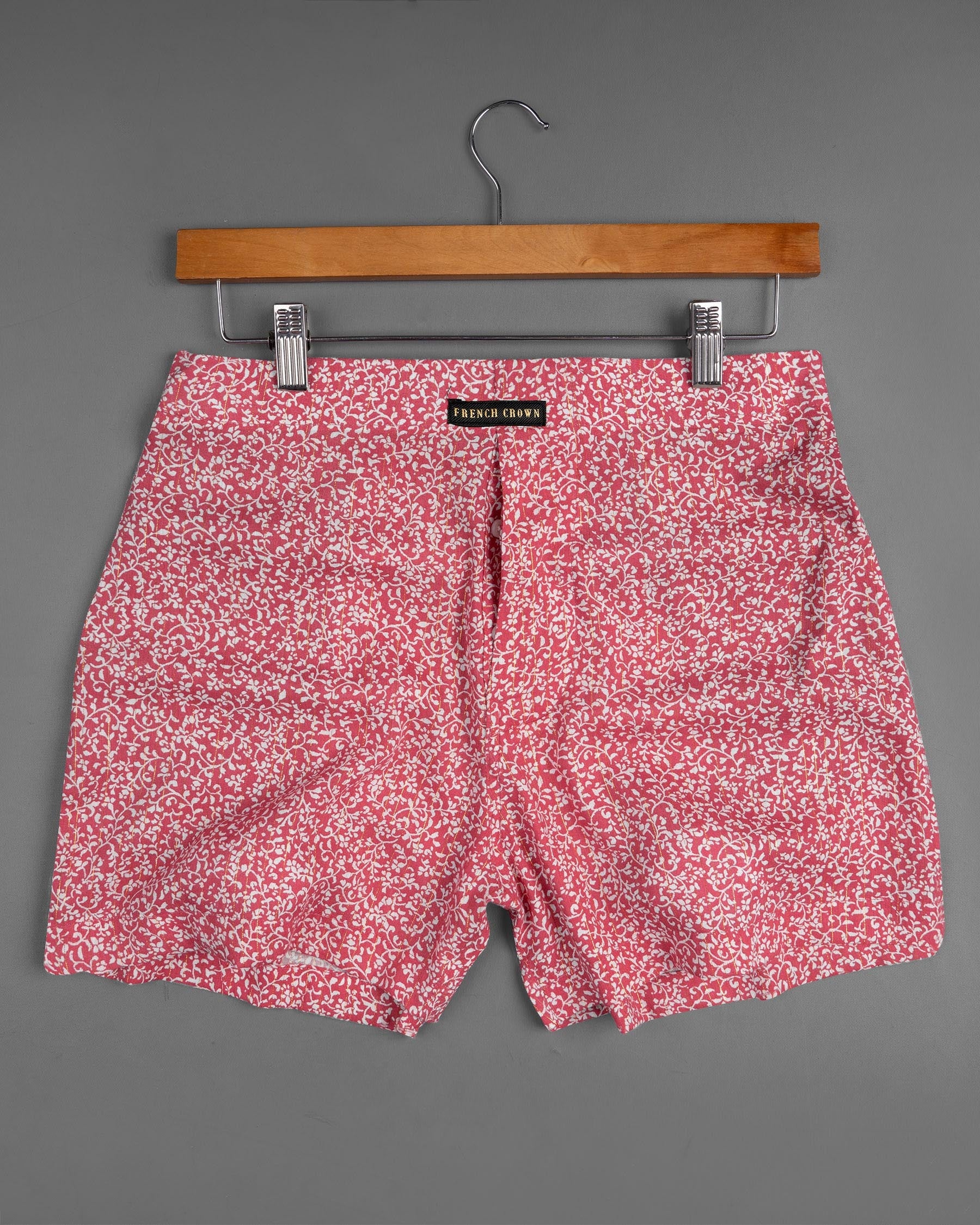 Artyclick Yellow Floral Printed Premium Cotton and Chestnut Pink Tencel Boxers CBX418-28, CBX418-30, CBX418-32, CBX418-34, CBX418-36, CBX418-38, CBX418-40, CBX418-42, CBX418-44