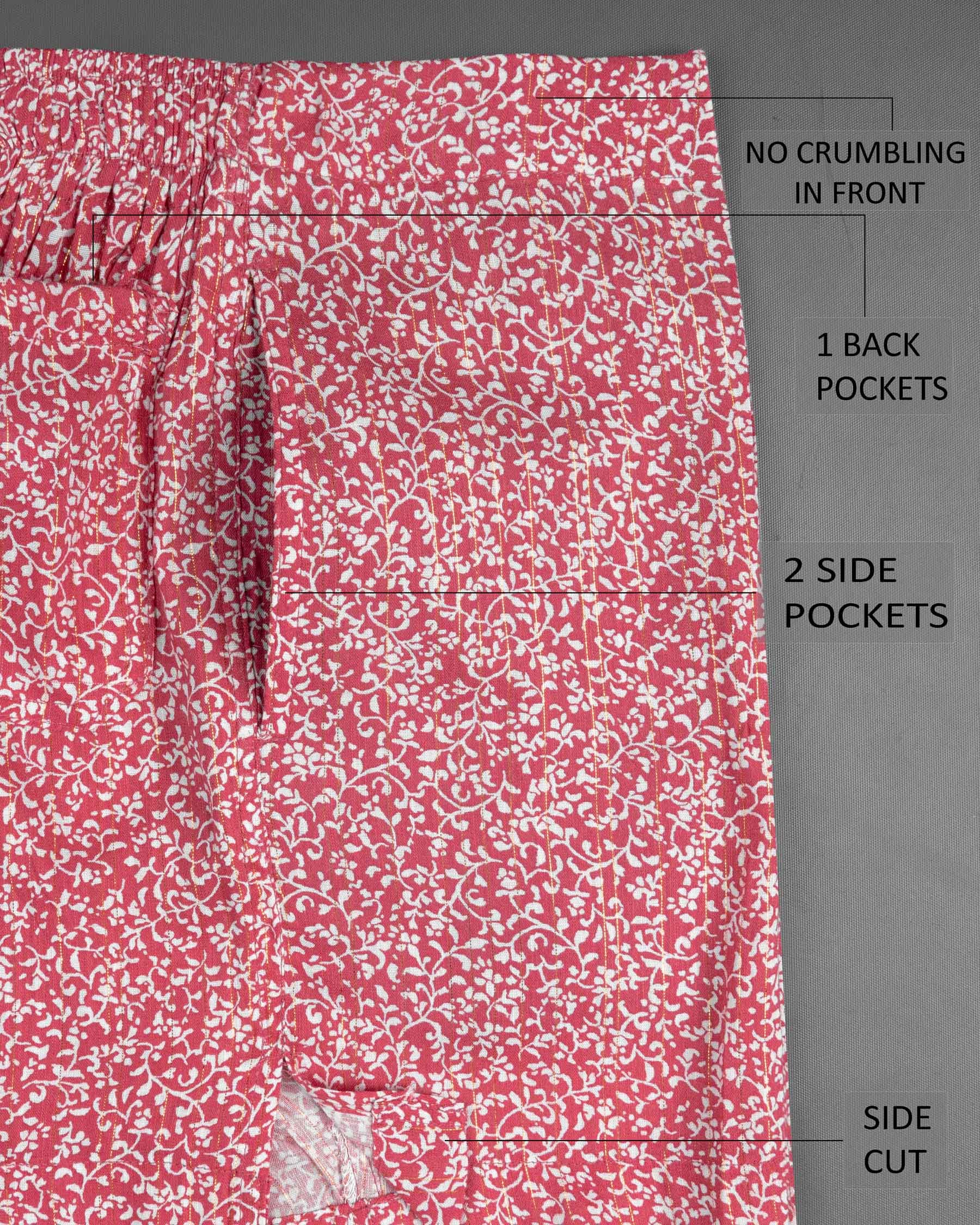 Artyclick Yellow Floral Printed Premium Cotton and Chestnut Pink Tencel Boxers CBX418-28, CBX418-30, CBX418-32, CBX418-34, CBX418-36, CBX418-38, CBX418-40, CBX418-42, CBX418-44