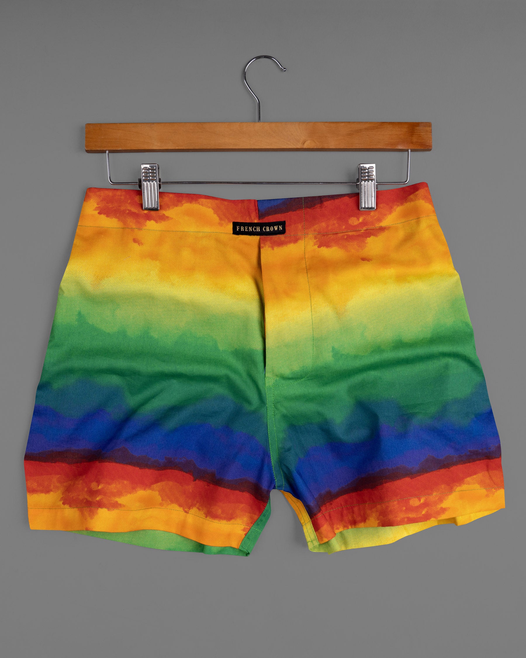 Cloud Burst Navy Blue Printed and Rainbow Colored Cotton Boxers BX424-28, BX424-30, BX424-32, BX424-34, BX424-36, BX424-38, BX424-40, BX424-42, BX424-44